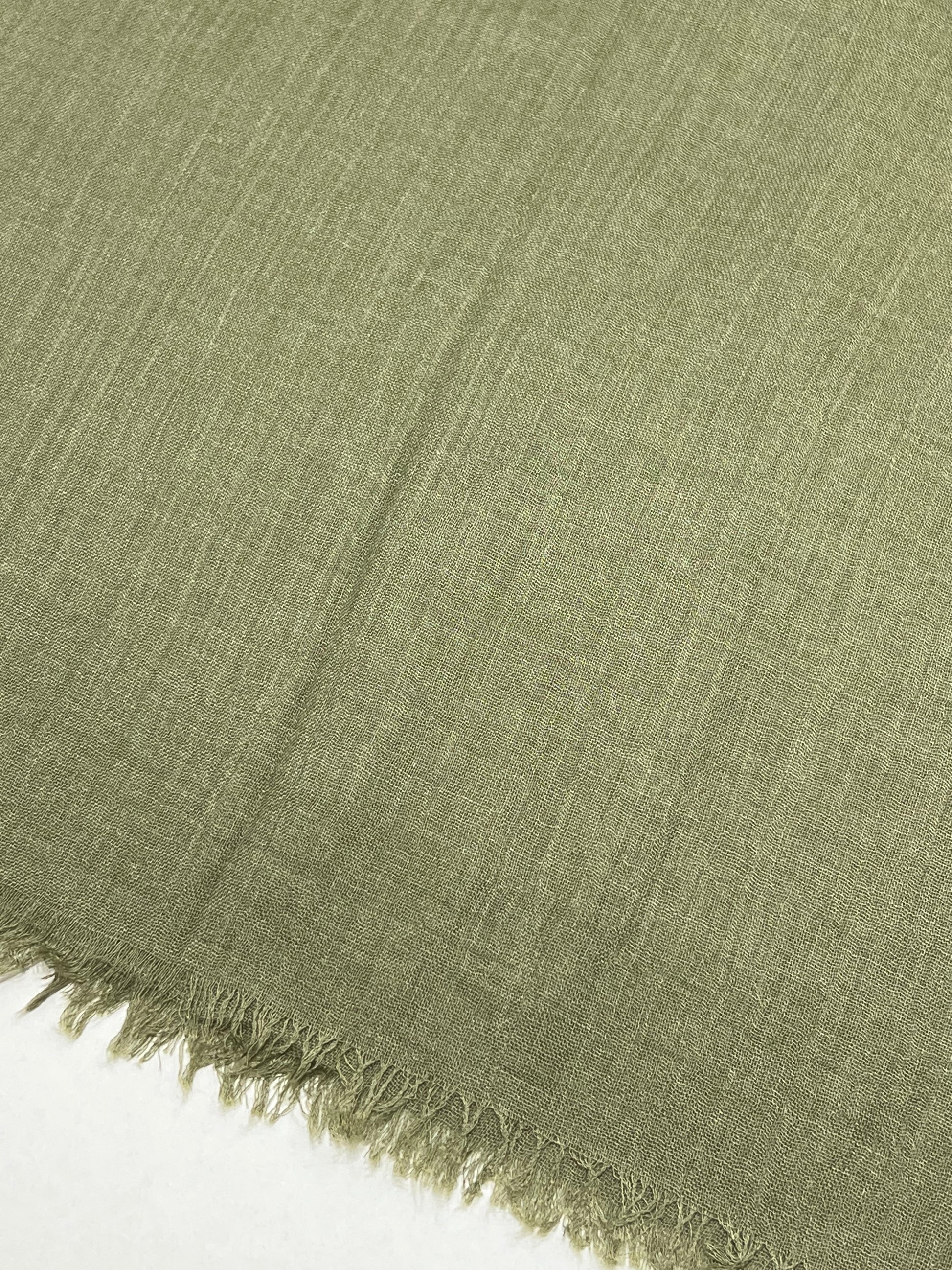 Sciarpa In Viscosa E Modal Verde Oliva, Viscose And Modal Scarf Olive Green