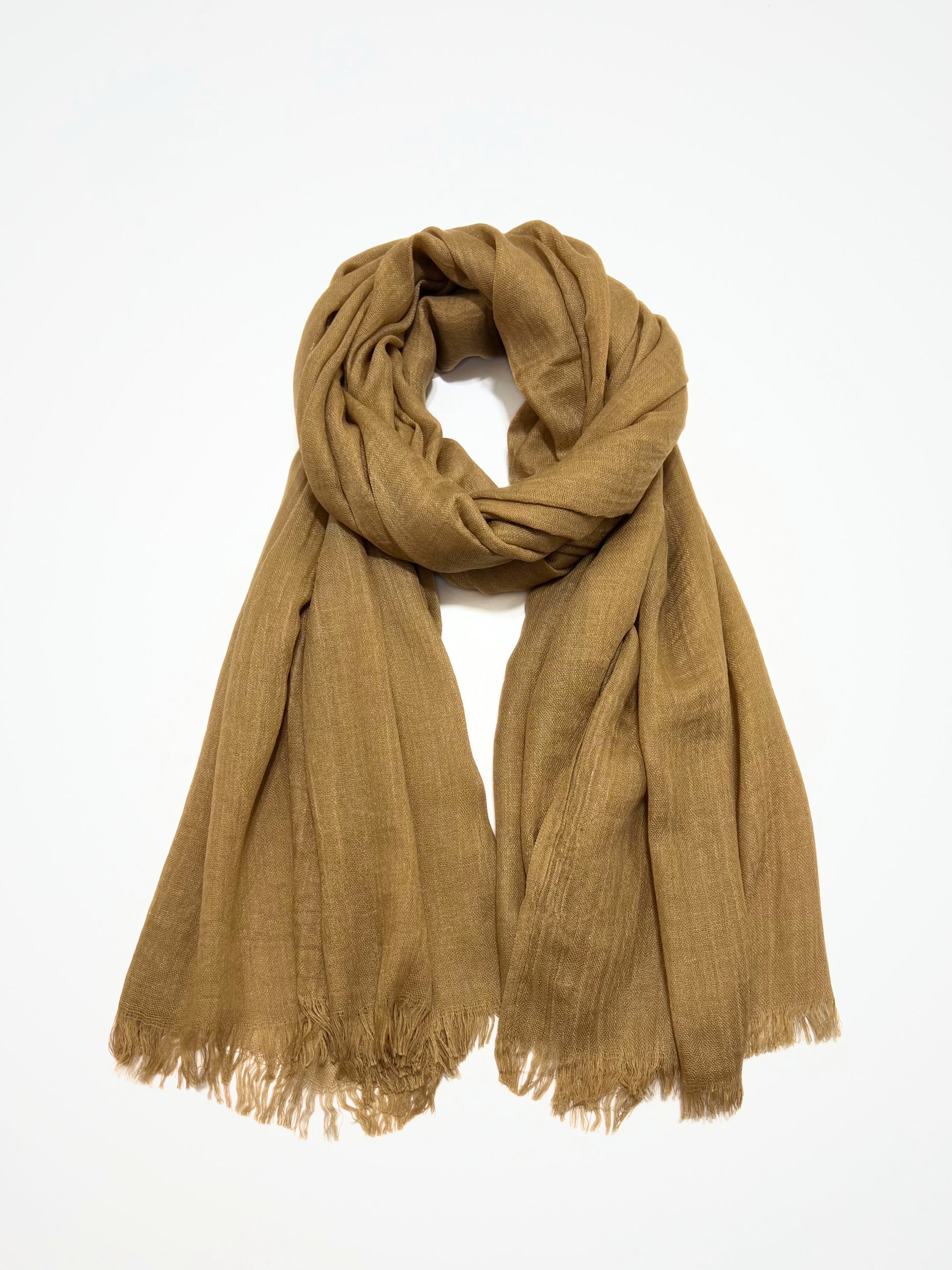 Sciarpa Viscosa Modal Caramello, Viscose And Modal Scarf Caramel