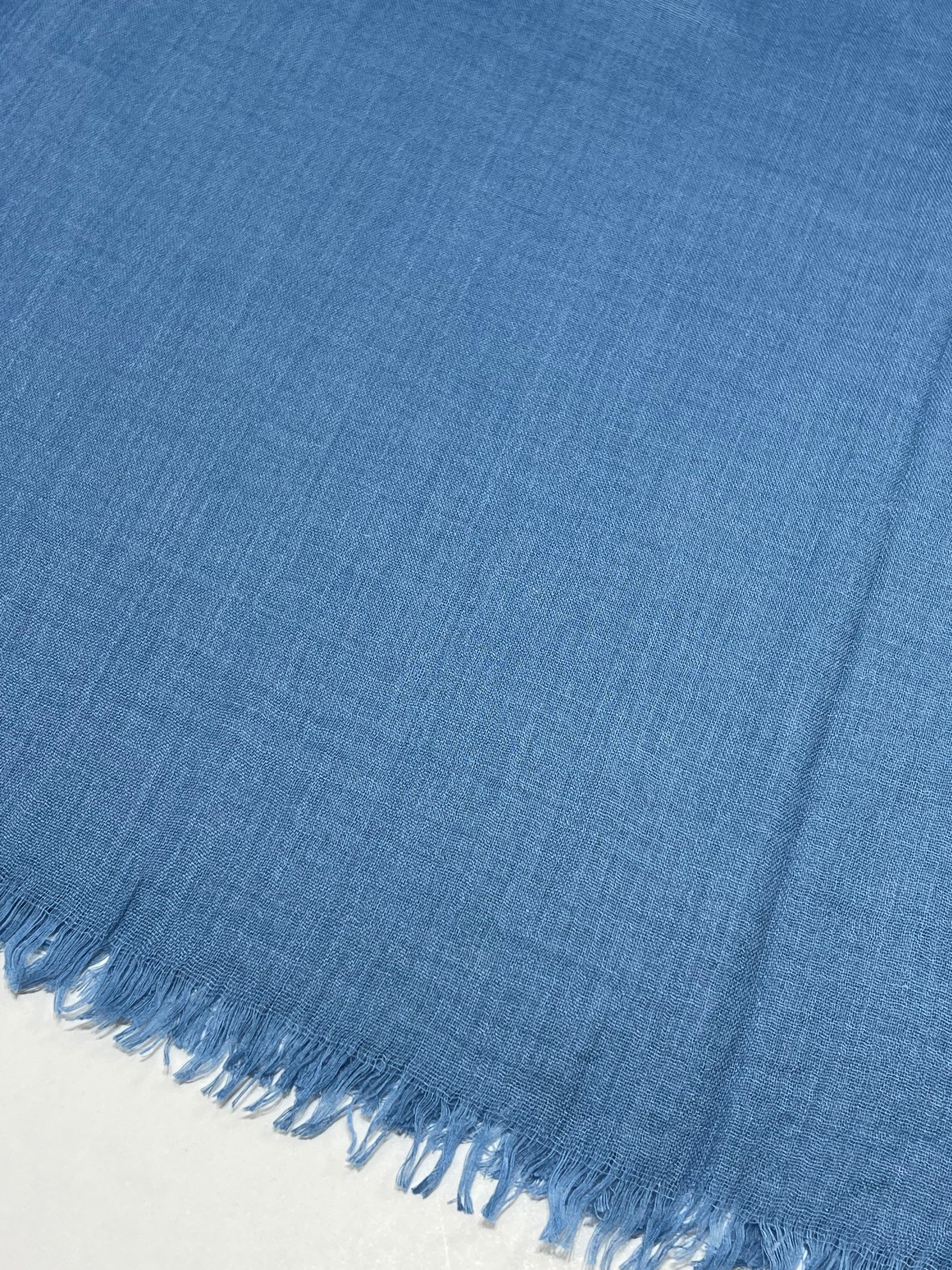 Sciarpa In Viscosa E Modal Blu Cielo, Viscose And Modal Scarf Cerulean