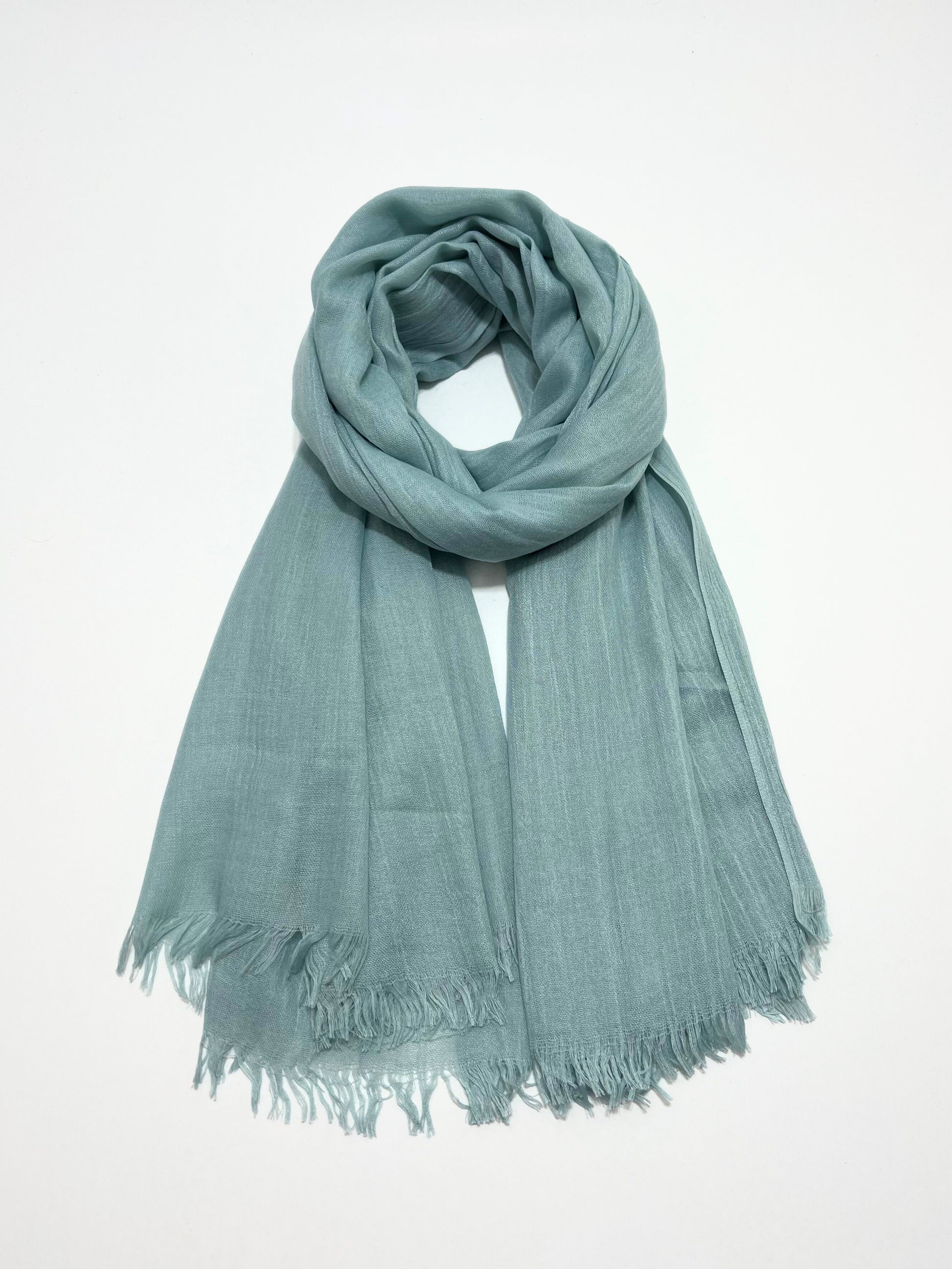 Sciarpa In Viscosa E Modal Acquamarina Pastello, Viscose And Modal Scarf Pastel Aquamarine