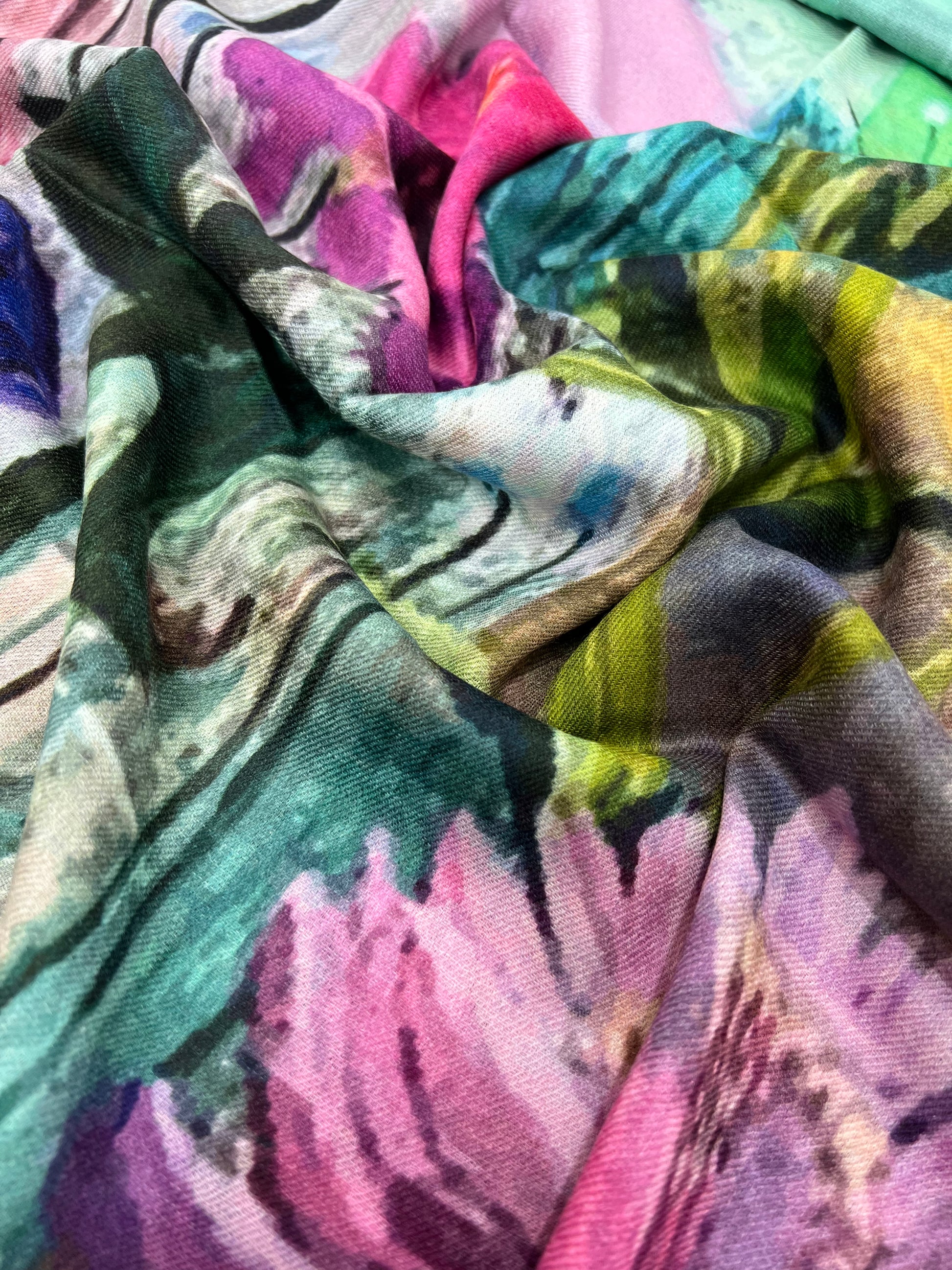 Sciarpa In Cashmere Stampata Multicolore, Printed Cashmere Scarf Multicolor