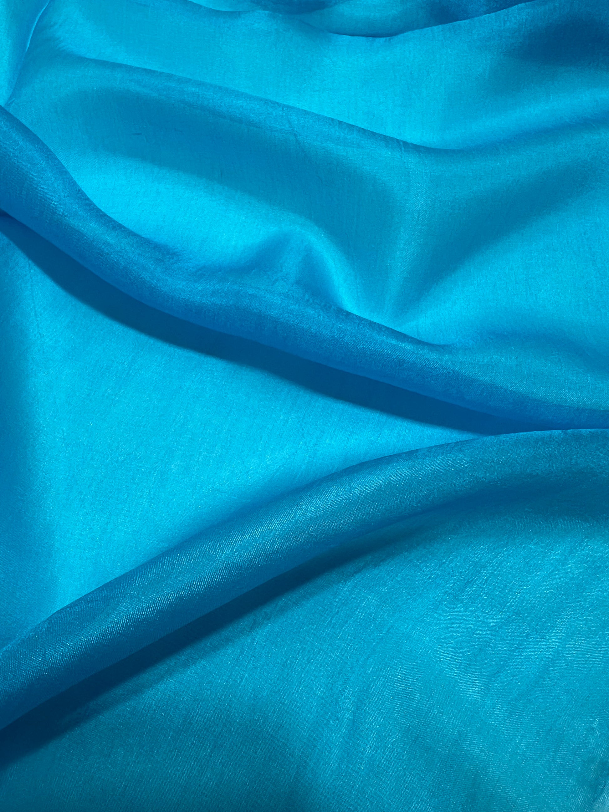 Stola In Pura Seta Azzurro, Pure Silk Stole Sky Blue