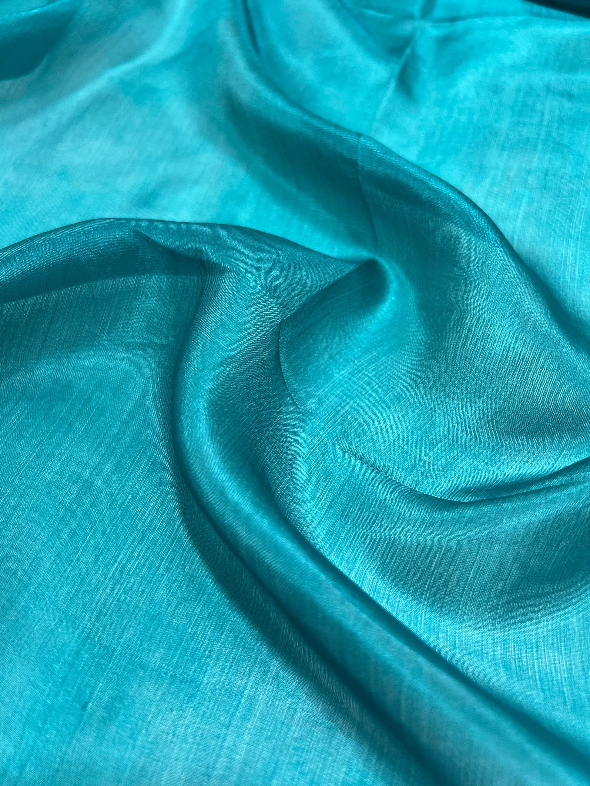 Stola In Pura Seta Ottanio, Pure Silk Stole Teal