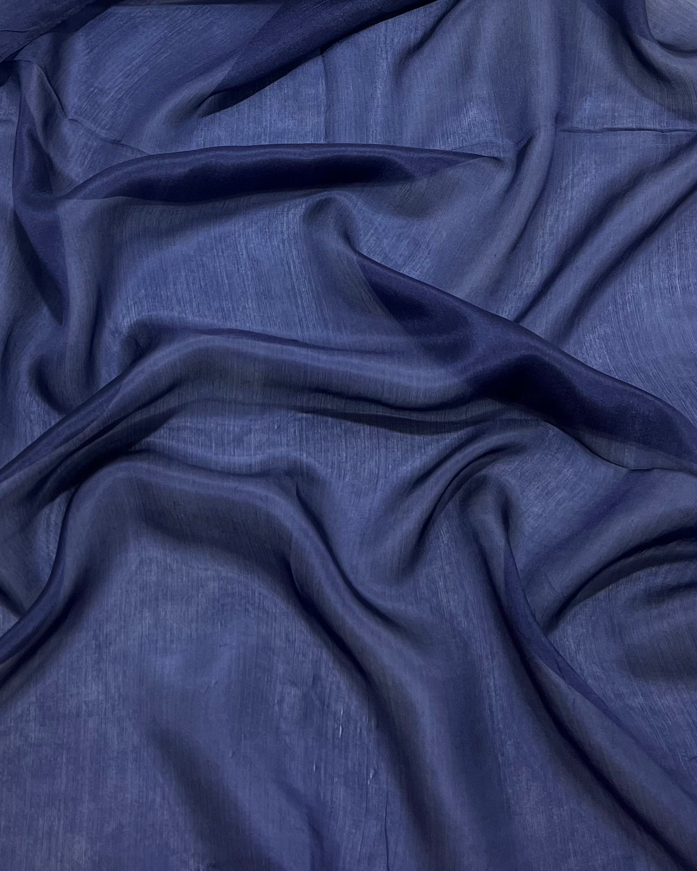 Stola In Pura Seta Blu Marino, Pure Silk Stole Blue Navy