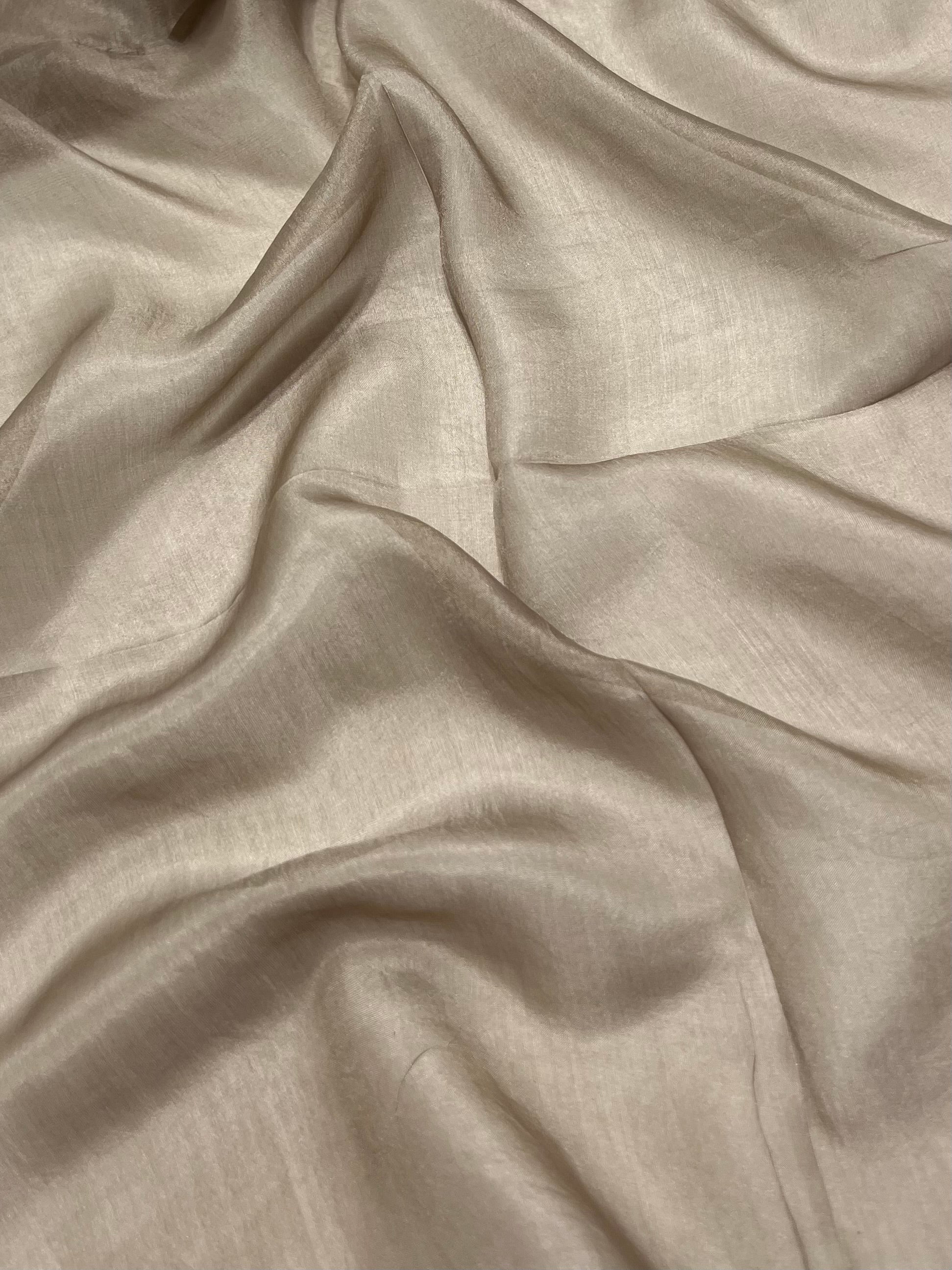 Stola In Pura Seta Taupe Caldo, Pure Silk Stole Warm Taupe