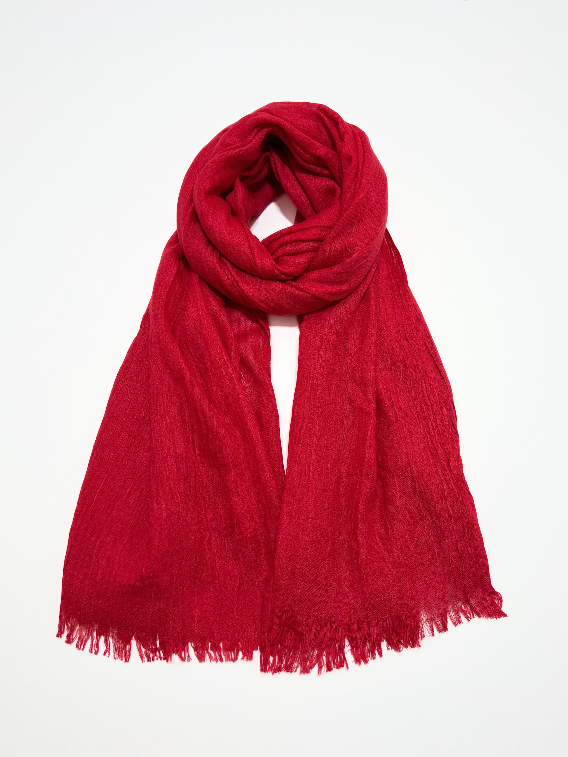 Sciarpa In Viscosa E Modal Rosso, Viscose And Modal Scarf Red