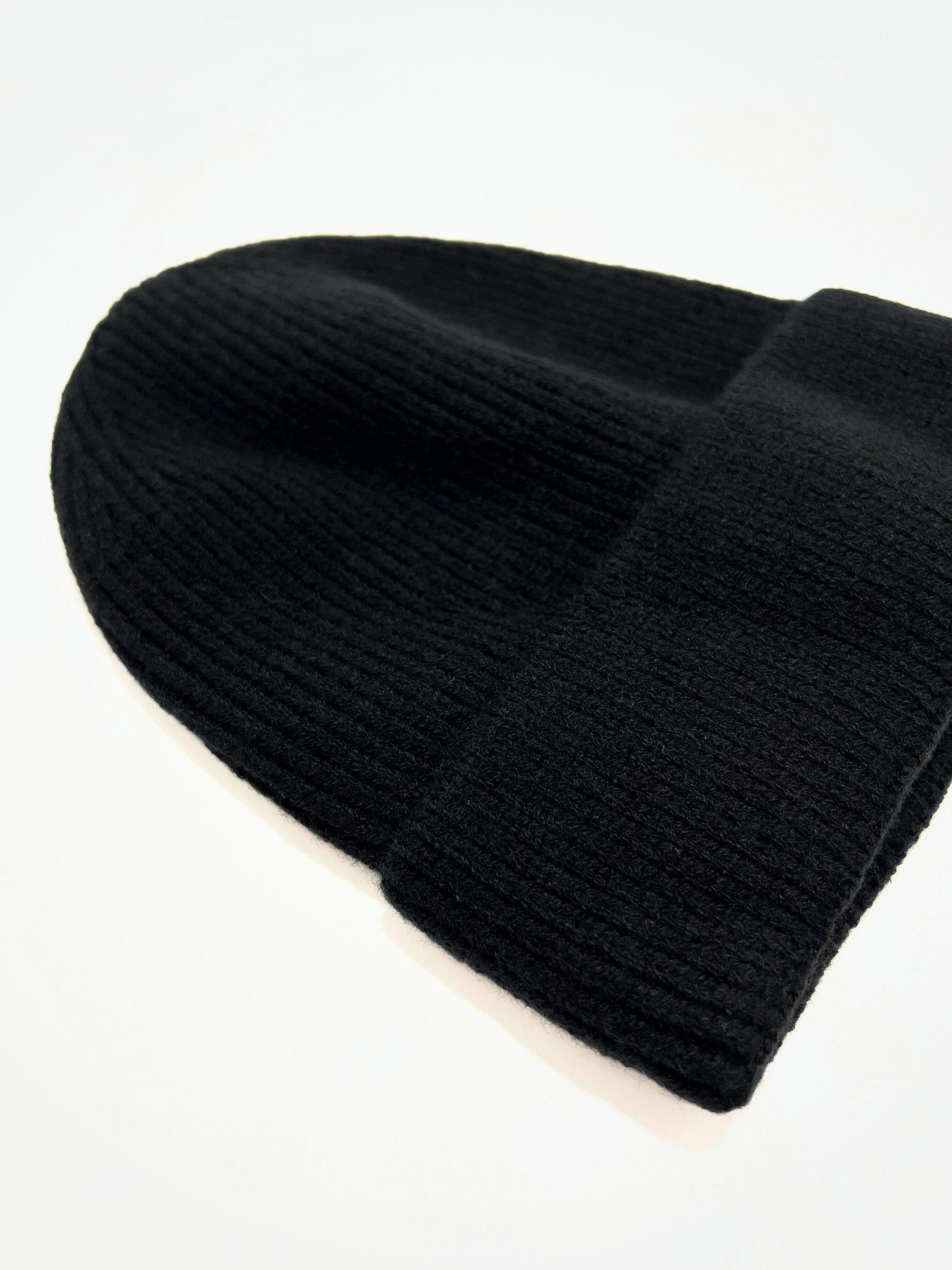 Berretto A Coste Nero, Ribbed Beanie Black