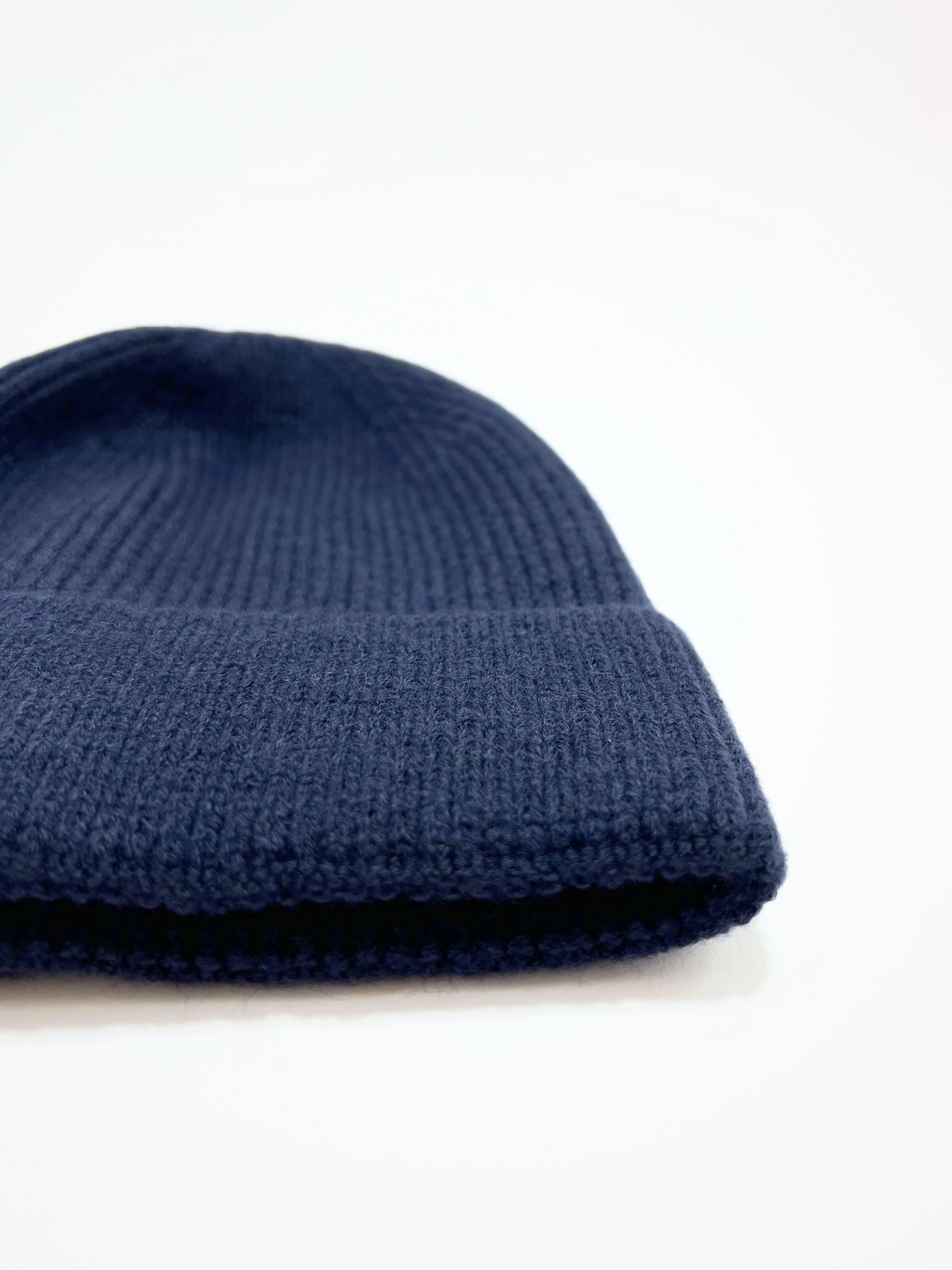 Berretto A Coste Blu, Ribbed Beanie Blue Navy