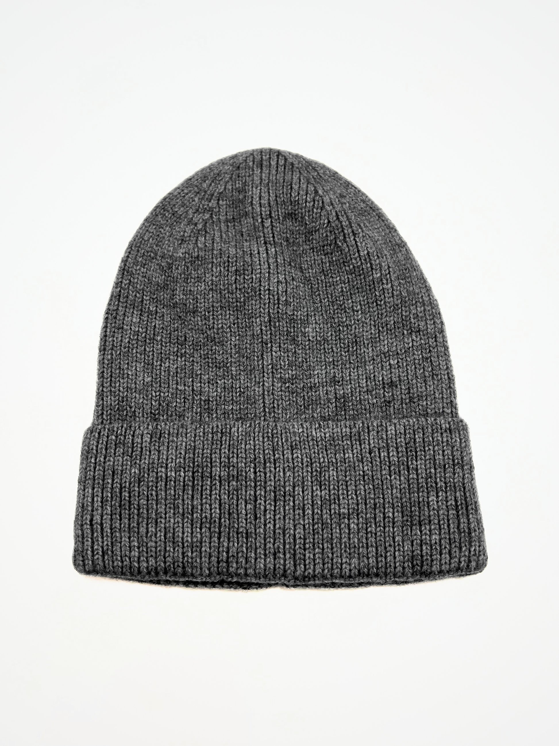 Berretto A Coste Grigio Scuro, Ribbed Beanie Dark Grey