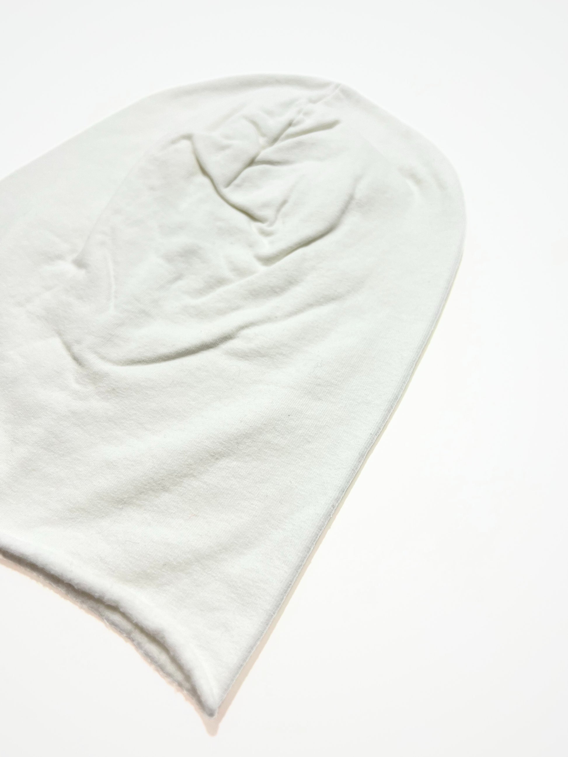 Berretto In Cotone Felpato Bianco, Cotton Slouch Beanie White