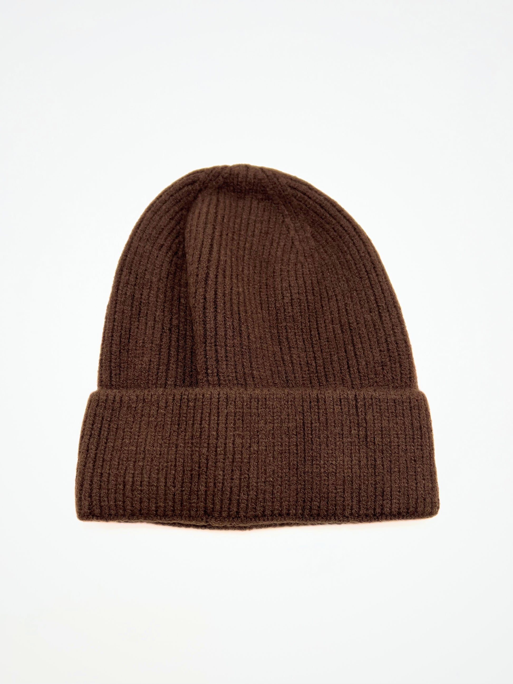 Berretto A Coste Marrone, Ribbed Beanie Brown