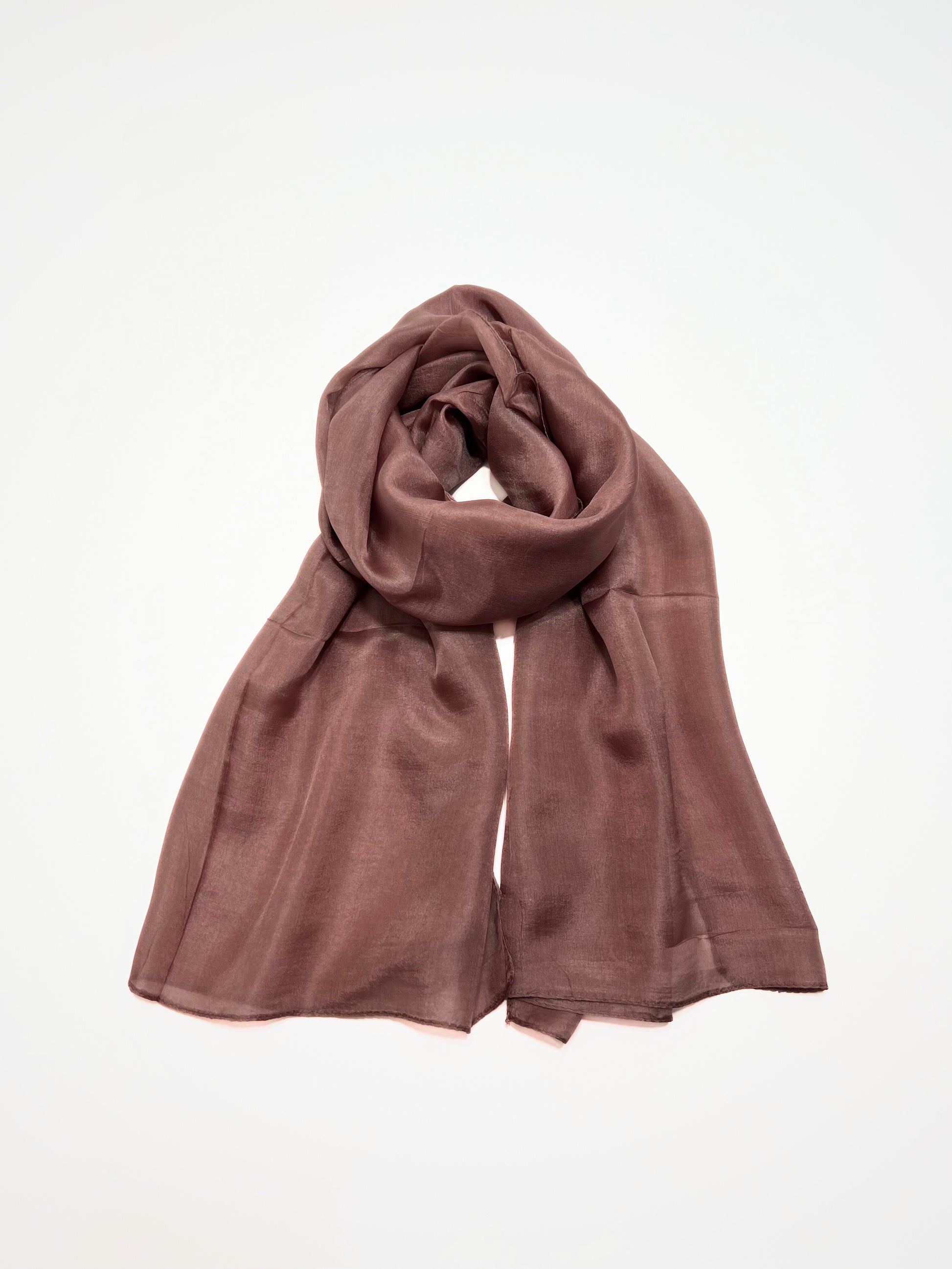 Stola In Pura Seta Color Terracotta, Pure Silk Stole Dusky Rose