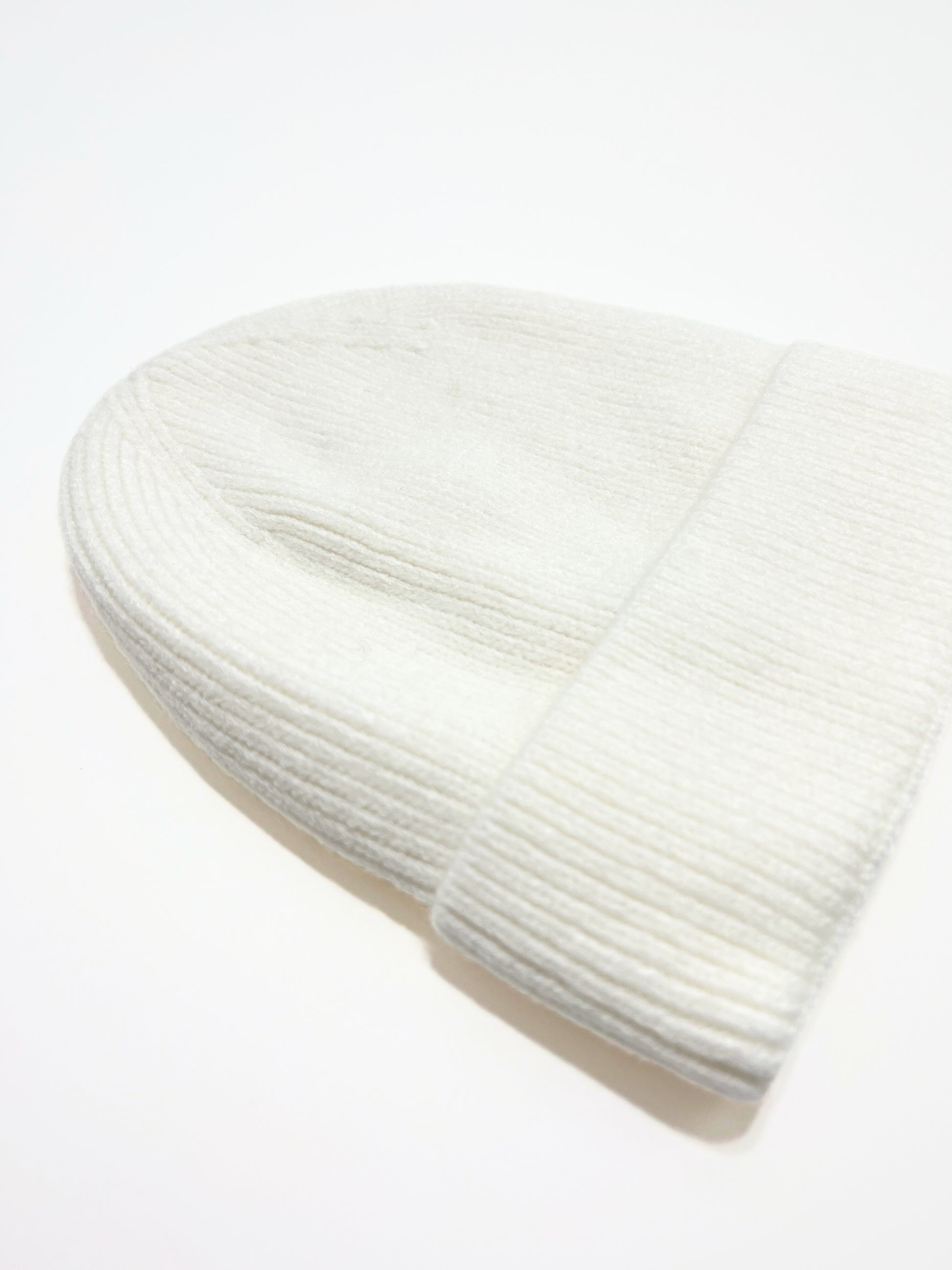 Berretto A Coste Bianco, Ribbed Beanie White