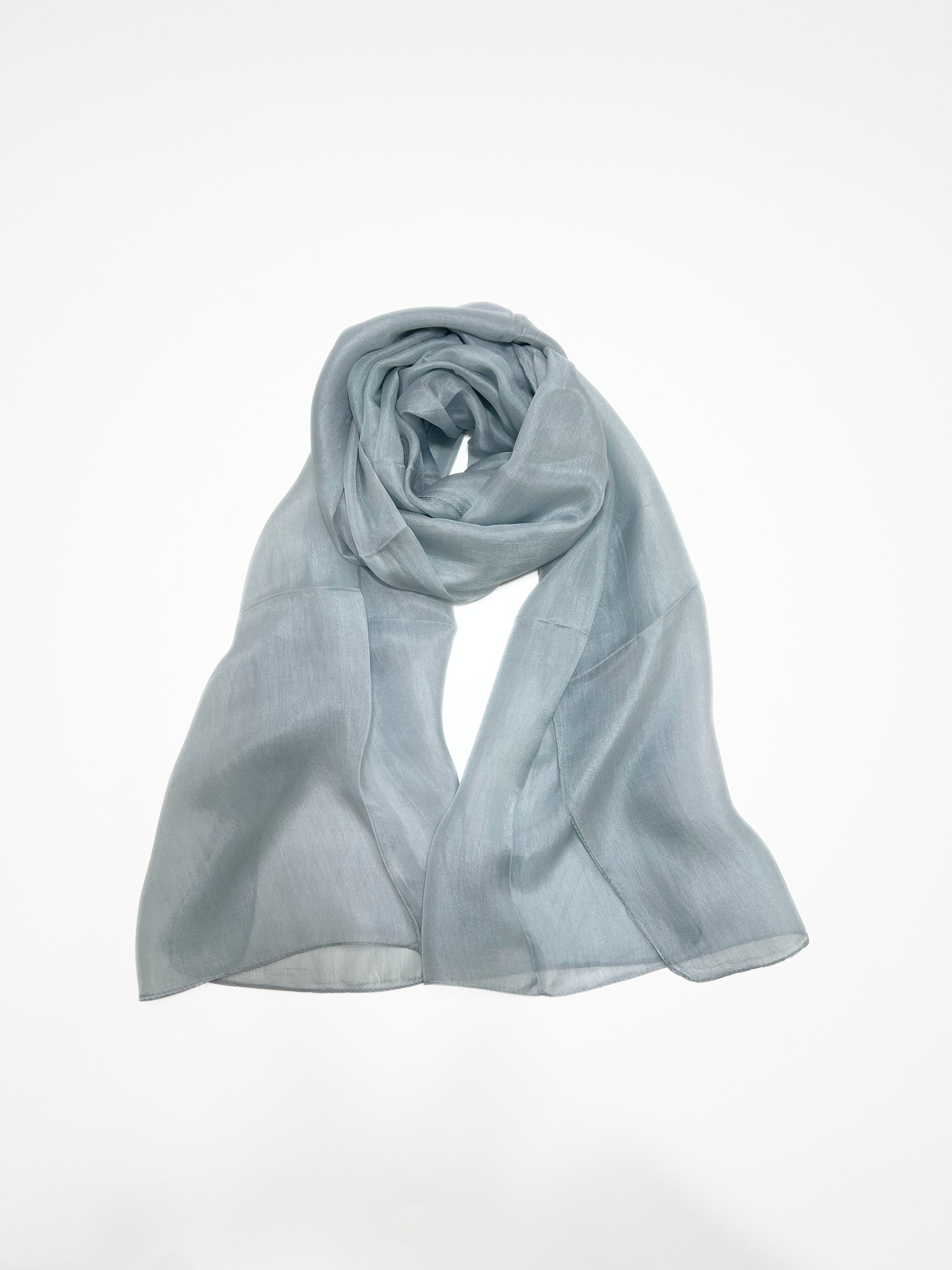 Stola In Pura Seta Grigio Perla, Pure Silk Stole Pearl Grey