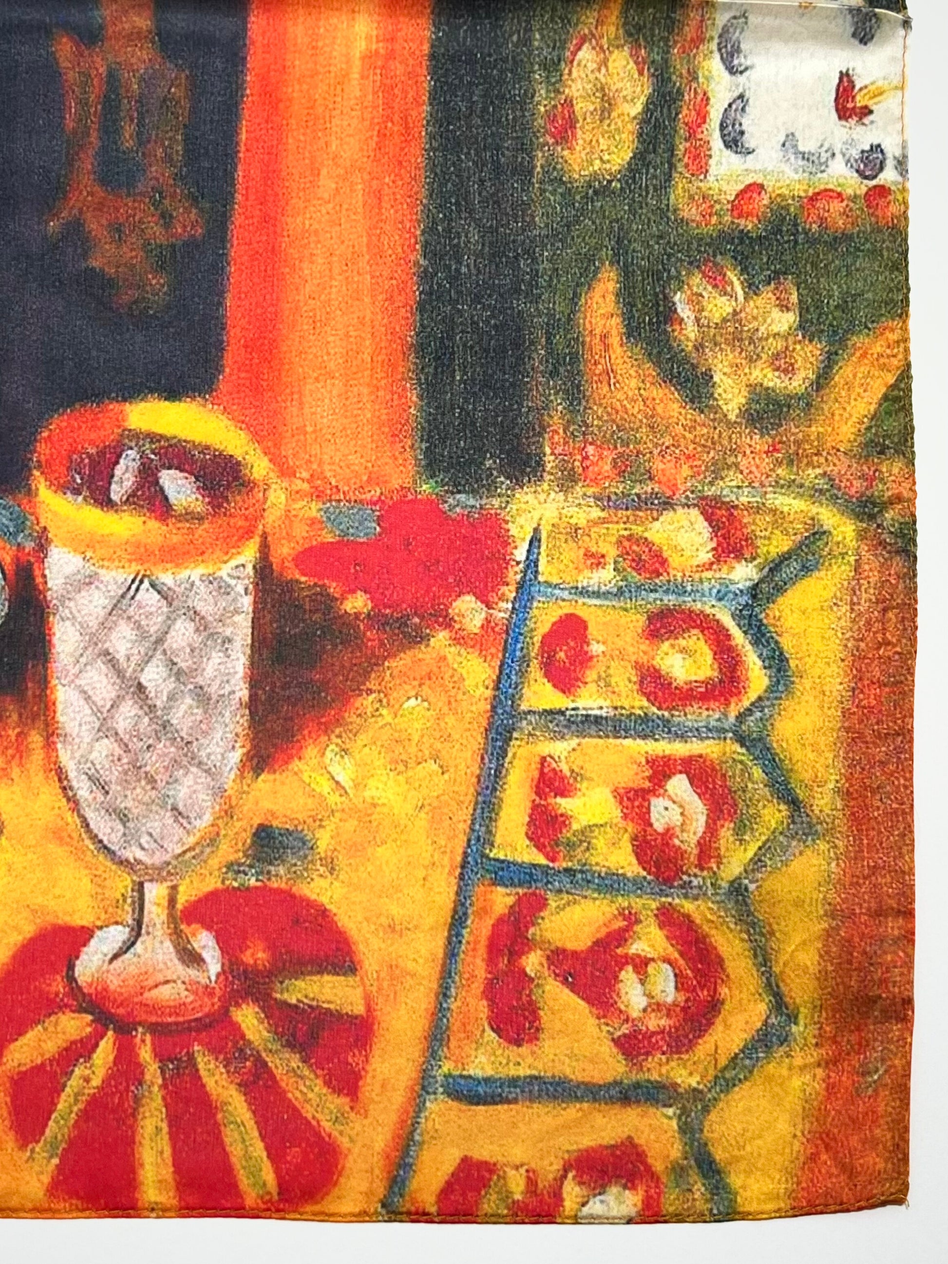 Foulard Stampato Misto Seta Arancione, Printed Silk Blend Square Foulard Orangey