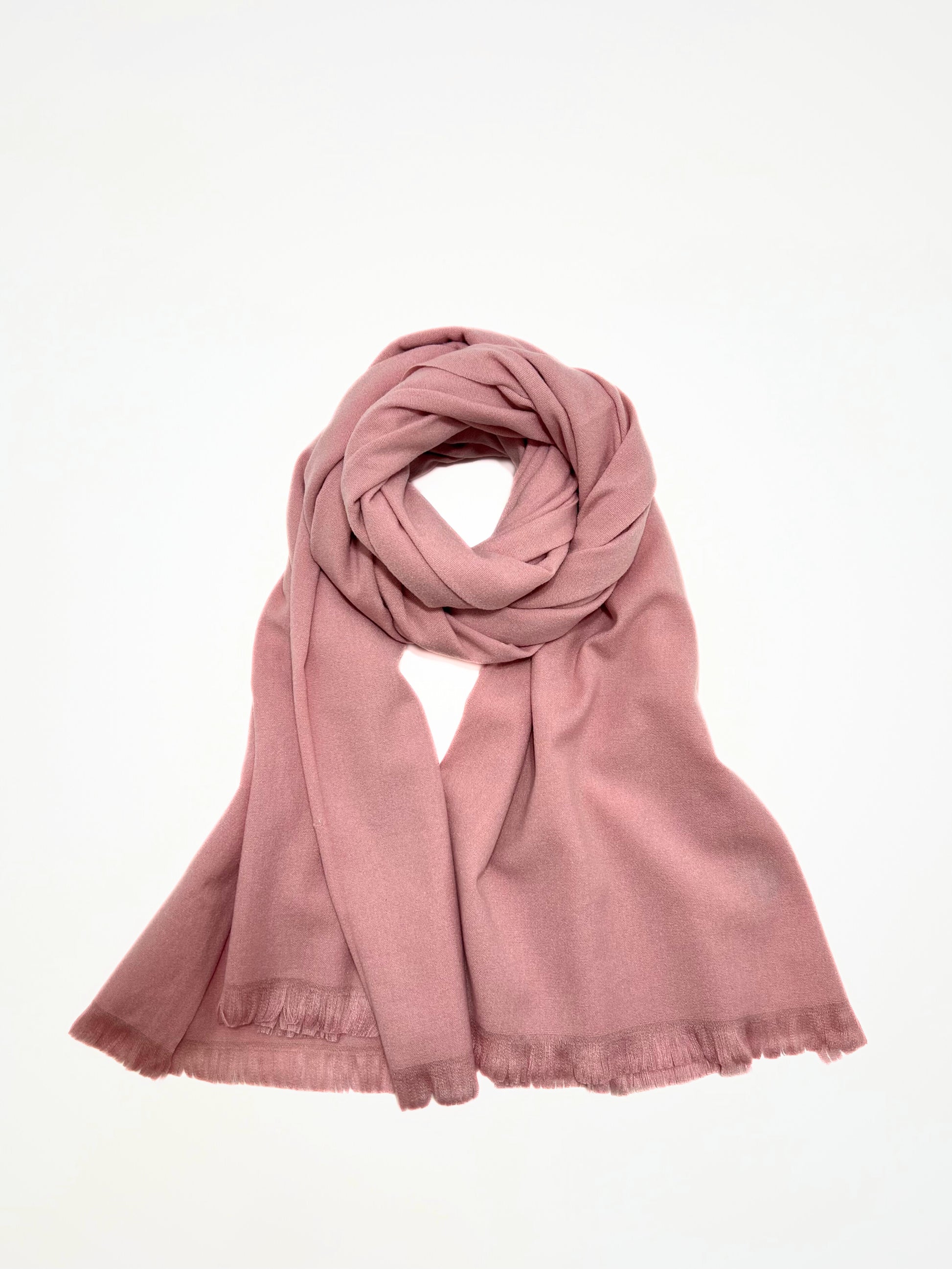 Sciarpa In Misto Cashmere E Lana Color Rosa Pastello