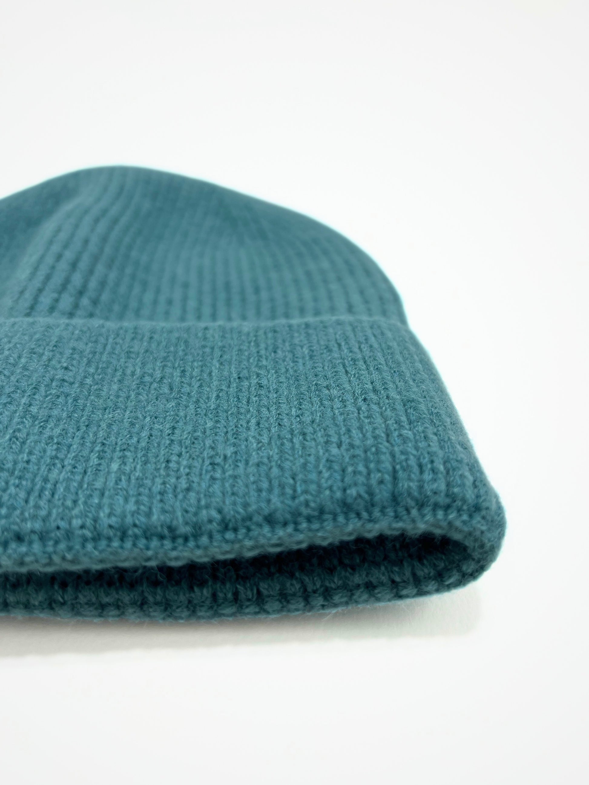 Berretto A Coste Ottanio, Ribbed Beanie Teal
