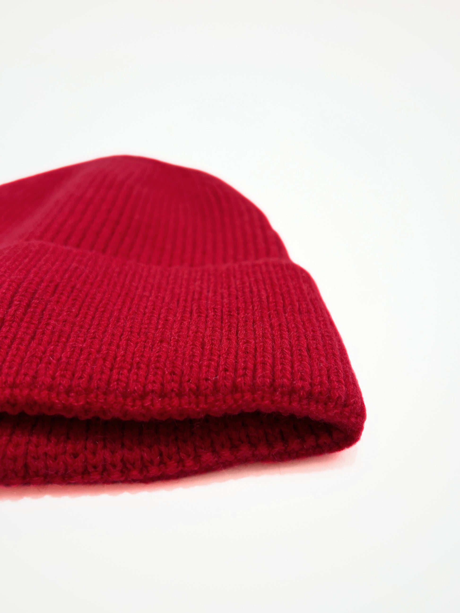 Berretto A Coste Rosso, Ribbed Beanie Red