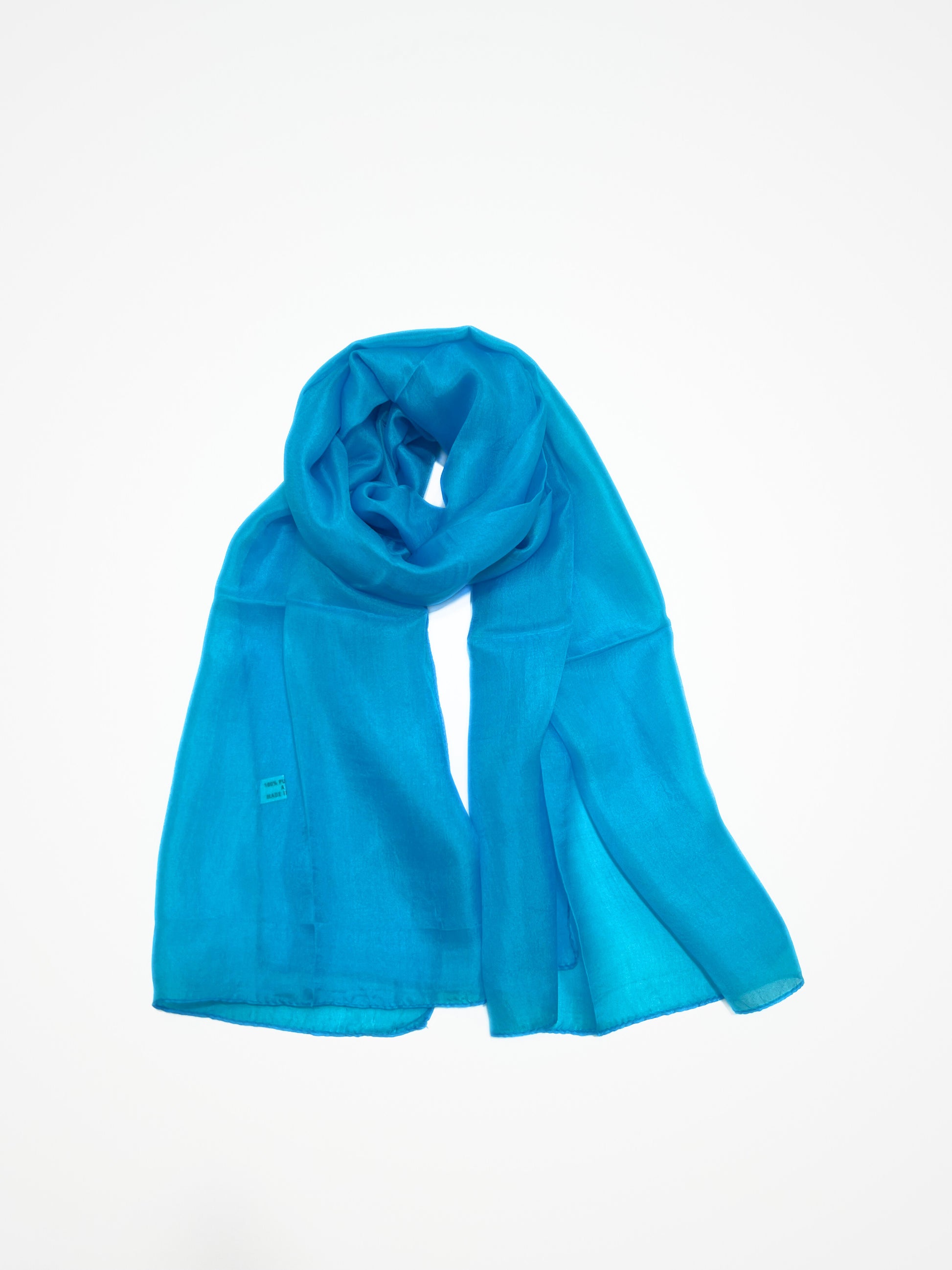 Stola In Pura Seta Azzurro, Pure Silk Stole Sky Blue