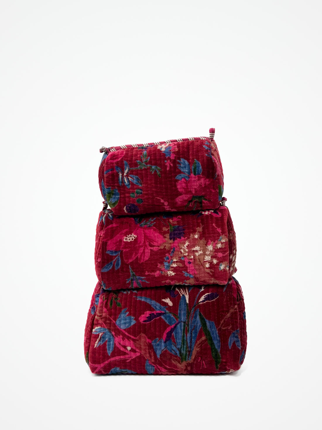 Beauty Case Velluto Rosso Scuro, Velvet Dark Red Beauty Case