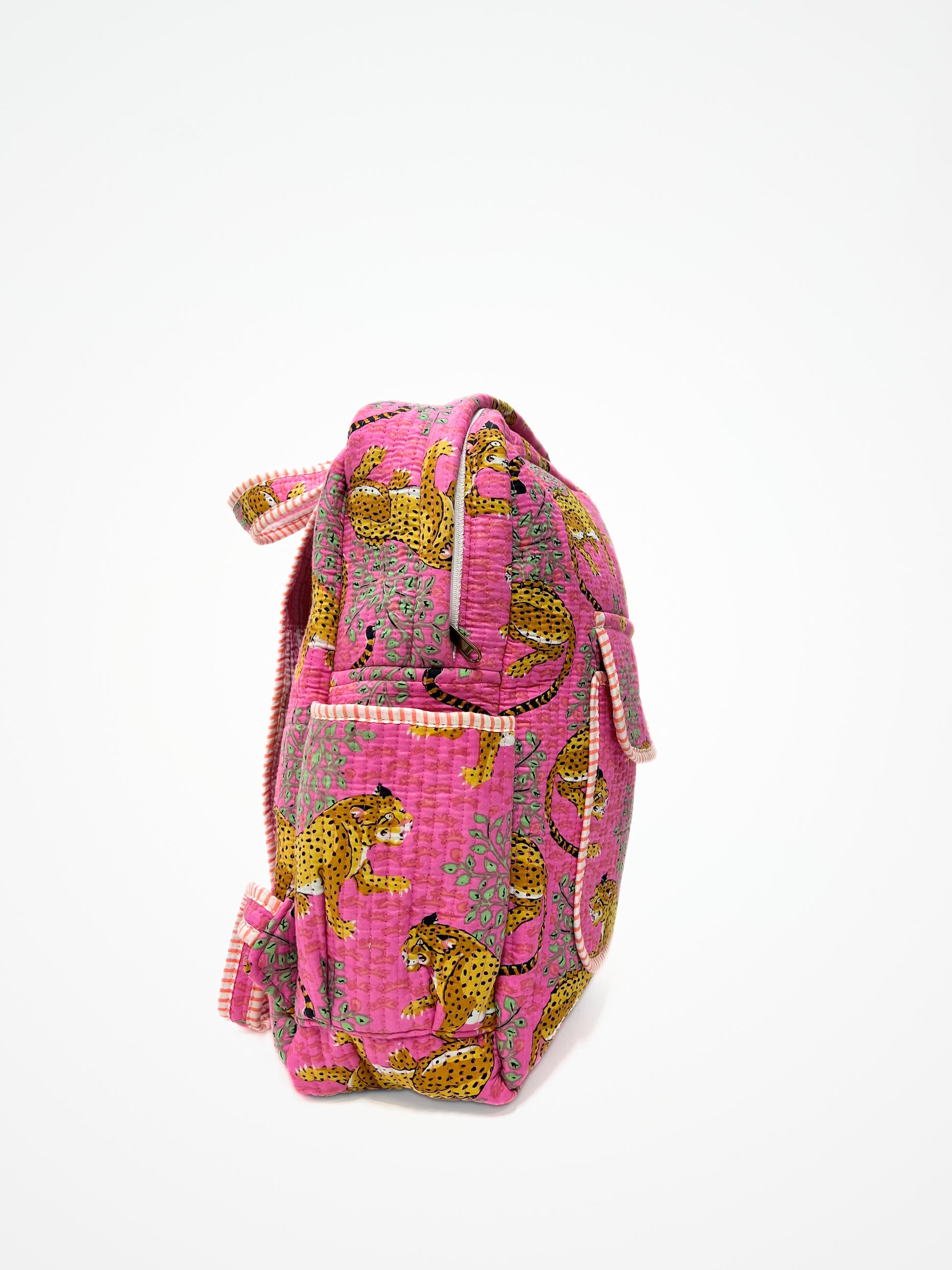 Zaino Cotone Trapuntato Rosa, Quilted Cotton Backpack Pink