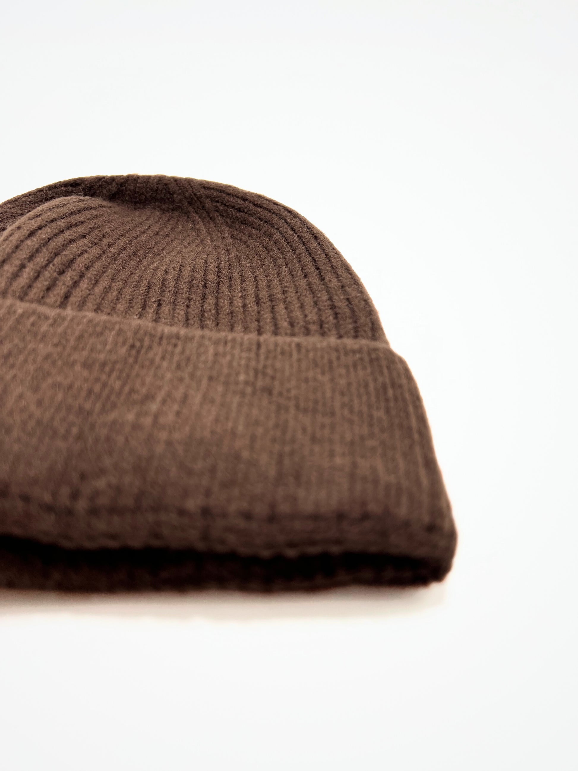 Berretto A Coste Marrone, Ribbed Beanie Brown