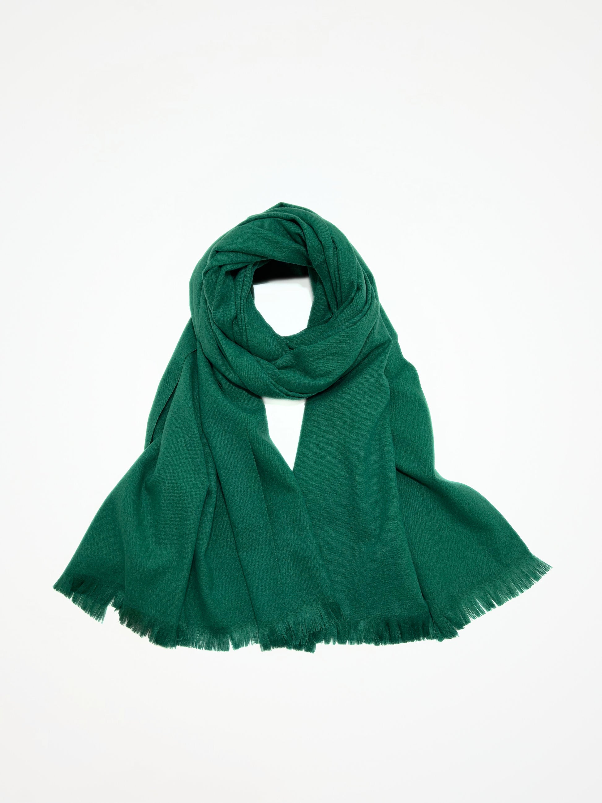 Sciarpa In Misto Cashmere E Lana Color Verde Smeraldo