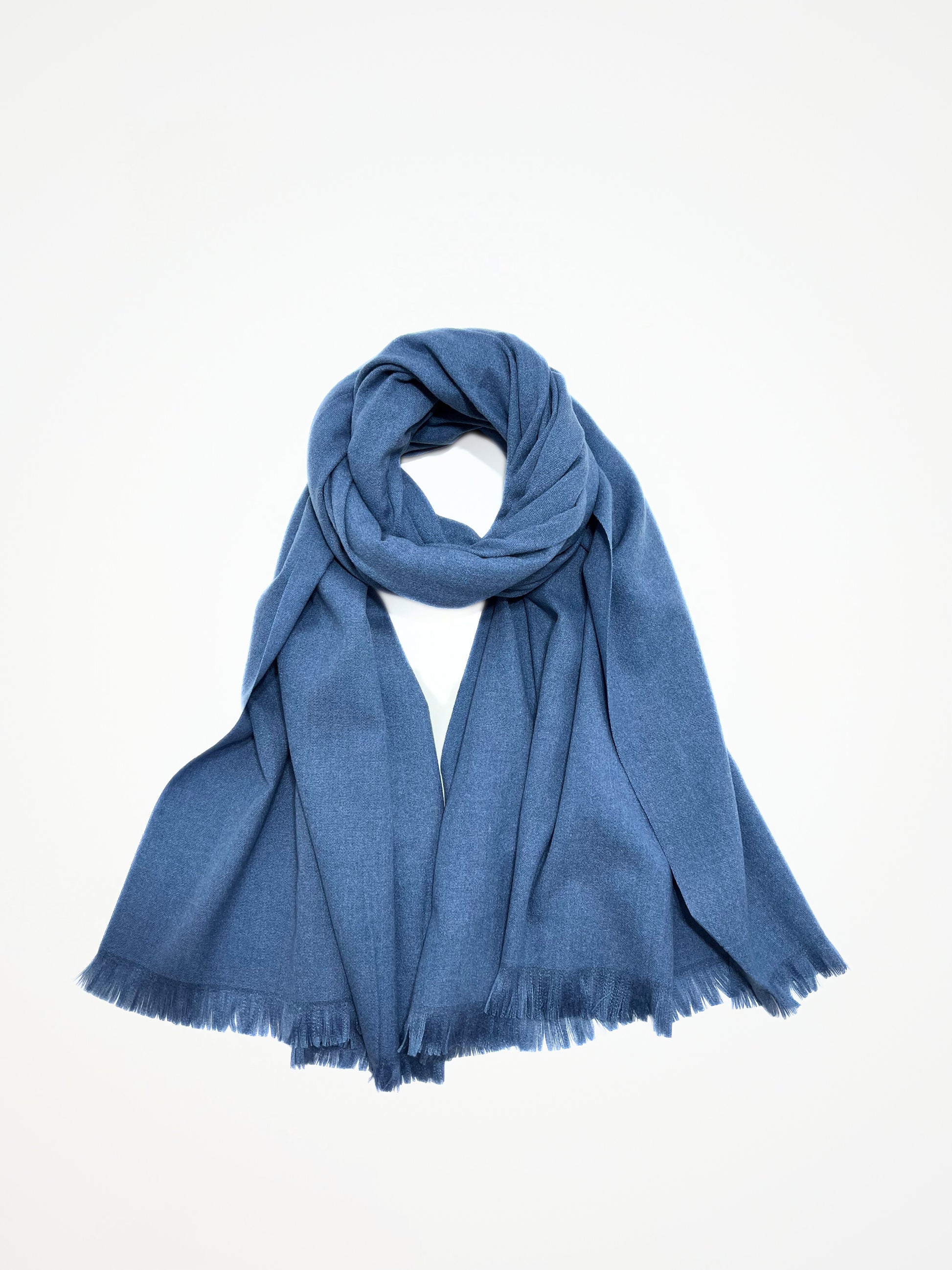 Sciarpa In Misto Cashmere E Lana Color Blu Cielo