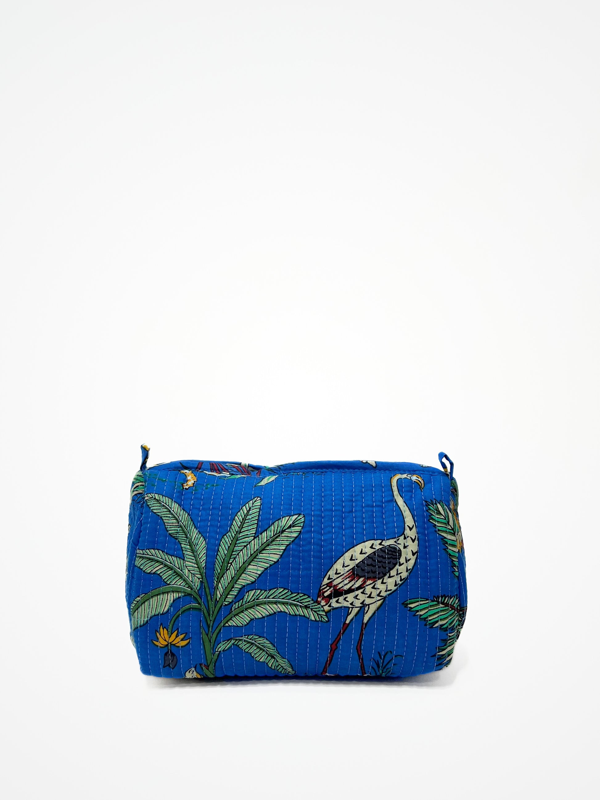 Beauty Case In Cotone Stampa Giungla Bluette, Tiger Print Cotton Bluette Beauty Case