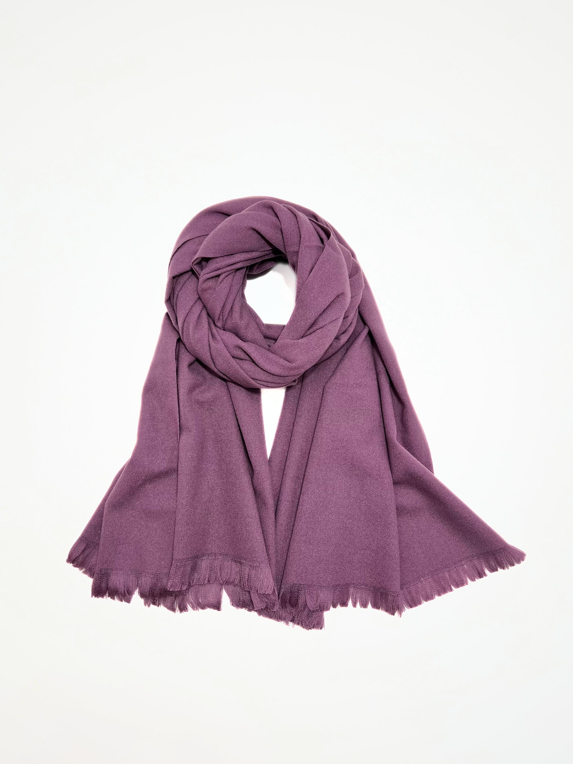 Sciarpa In Misto Cashmere E Lana Color Prugna Pastello
