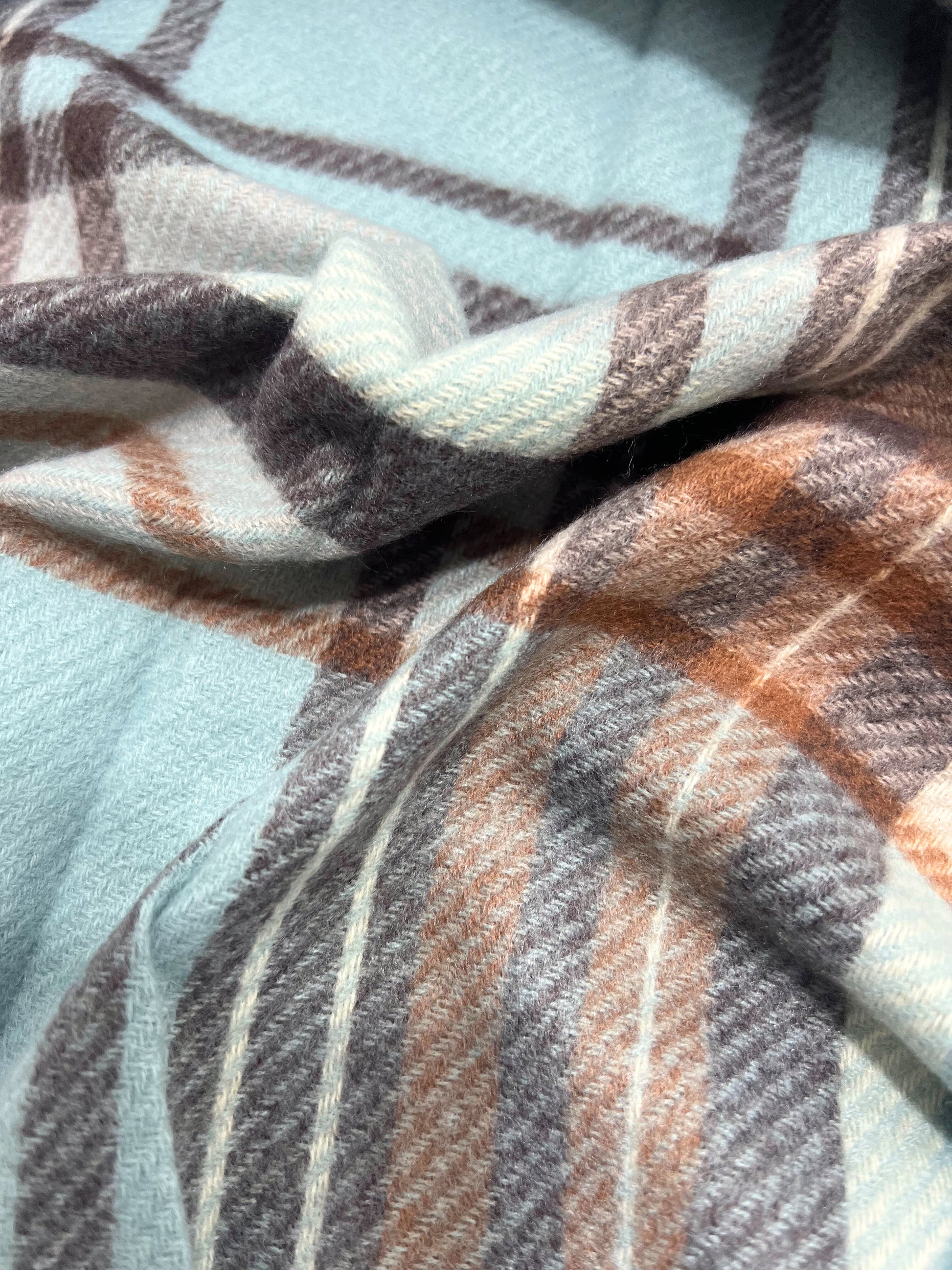 Sciarpa Invernale Tartan Azzurro Pastello