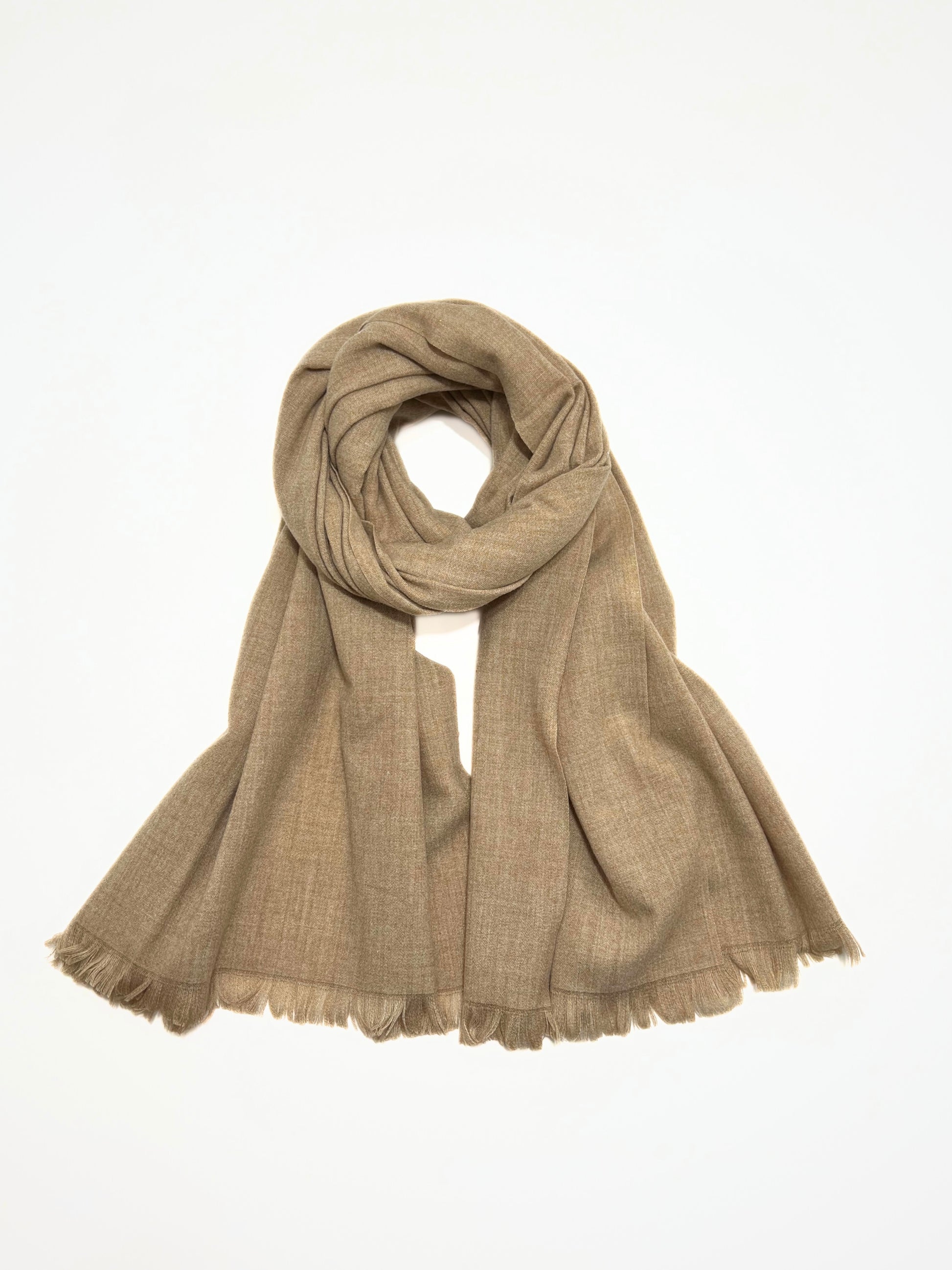 Sciarpa In Misto Cashmere E Lana Beige
