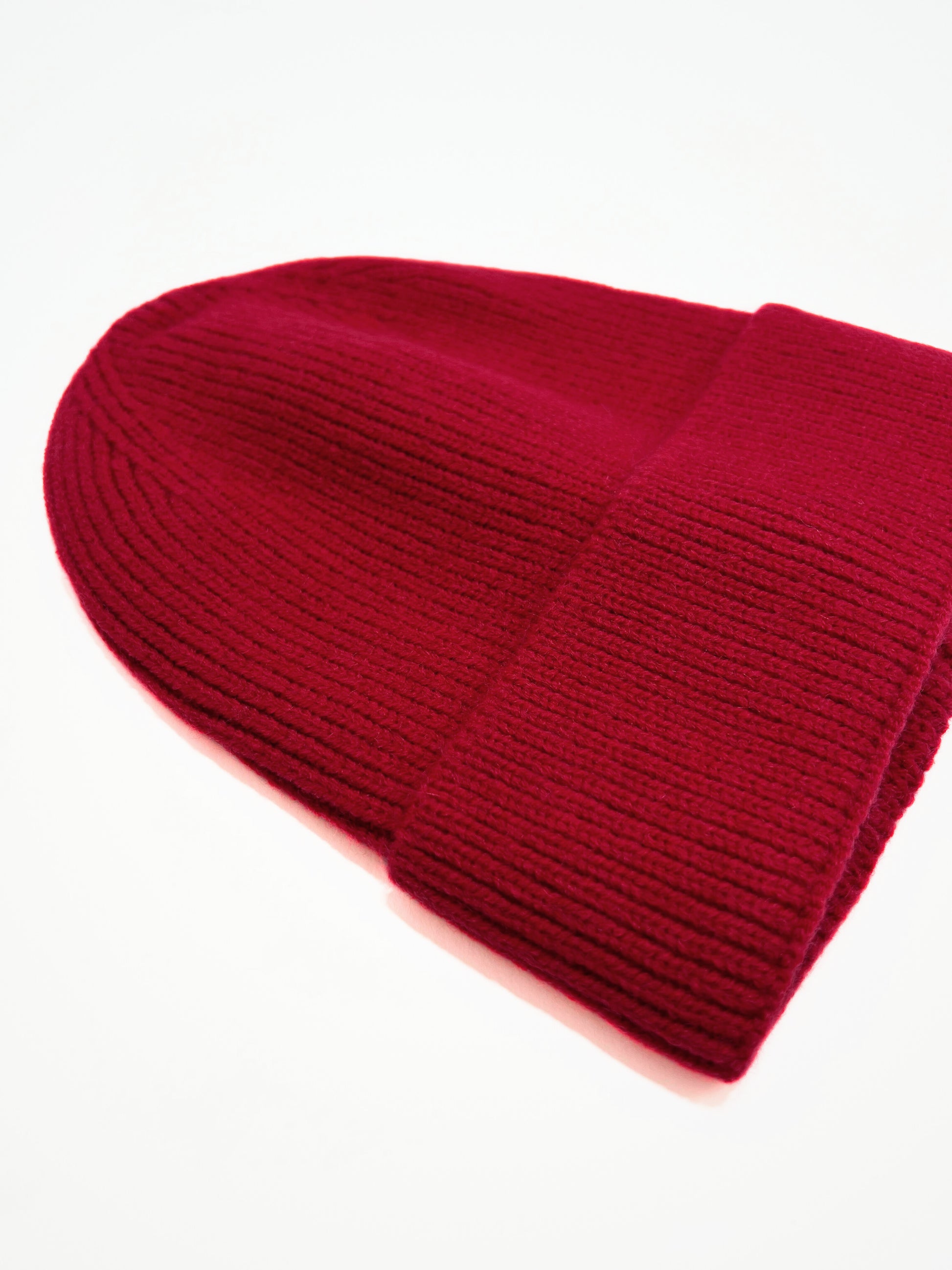 Berretto A Coste Rosso, Ribbed Beanie Red