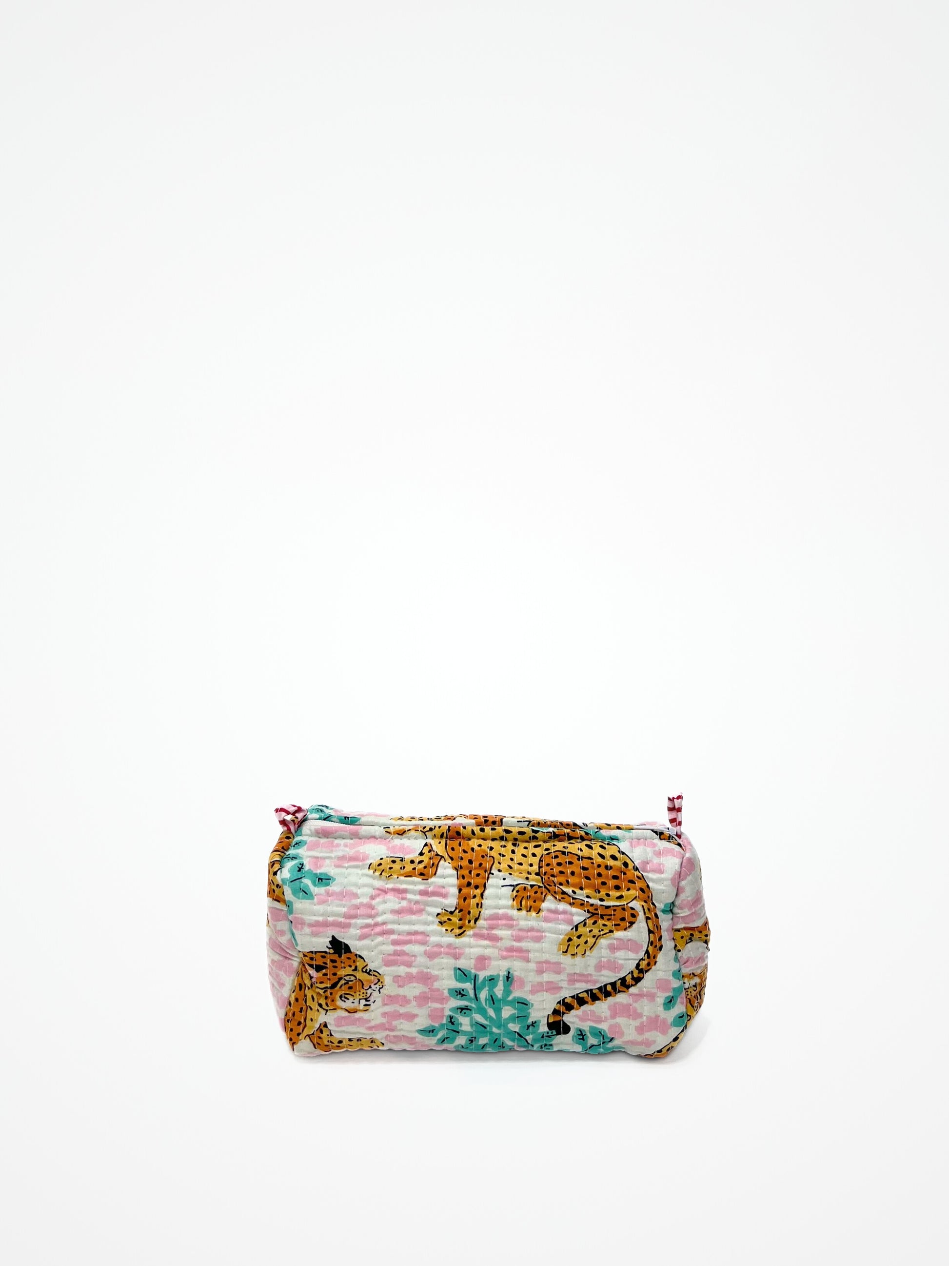 Beauty Case In Cotone Stampato Bianco, Printed Cotton White Beauty Case