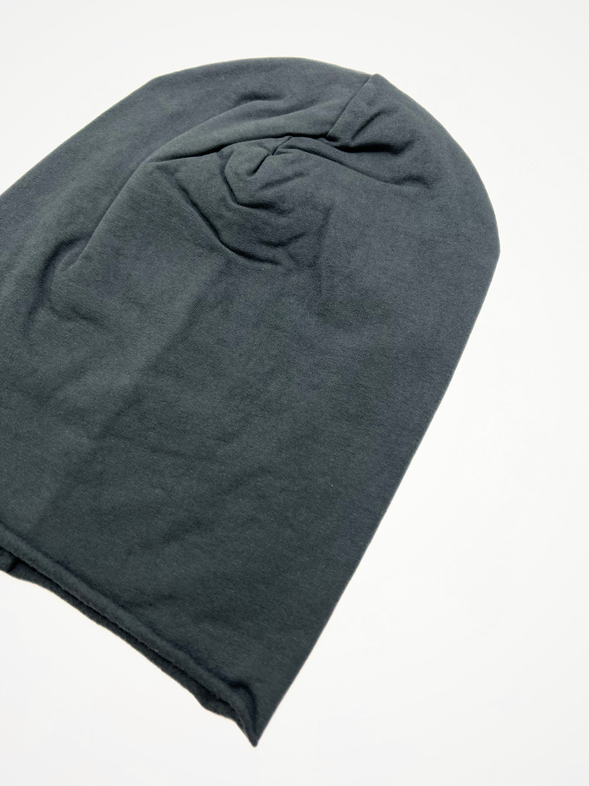 Berretto In Cotone Felpato Grigio Scuro, Cotton Slouch Beanie Dark Grey