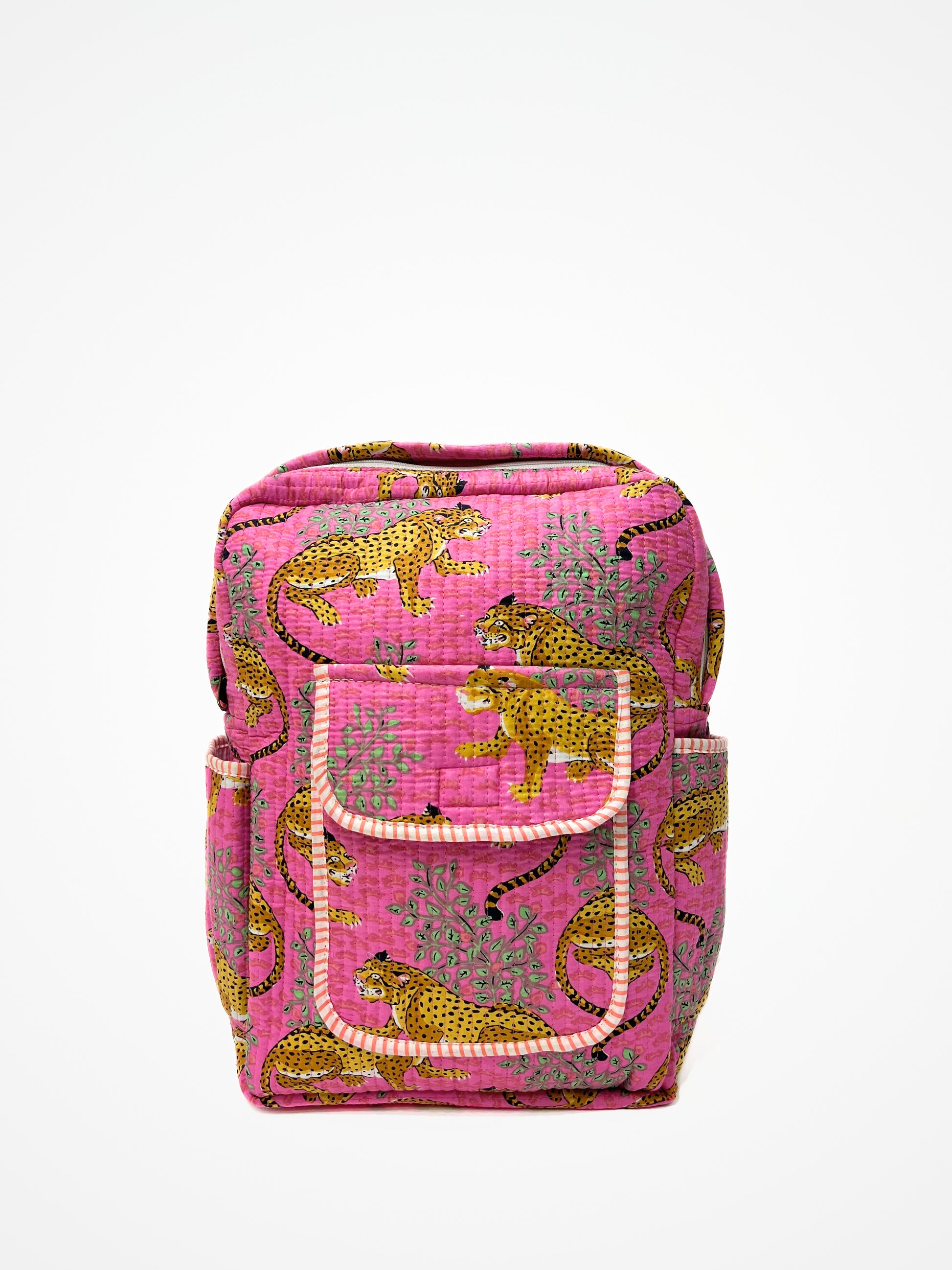 Zaino Cotone Trapuntato Rosa, Quilted Cotton Backpack Pink