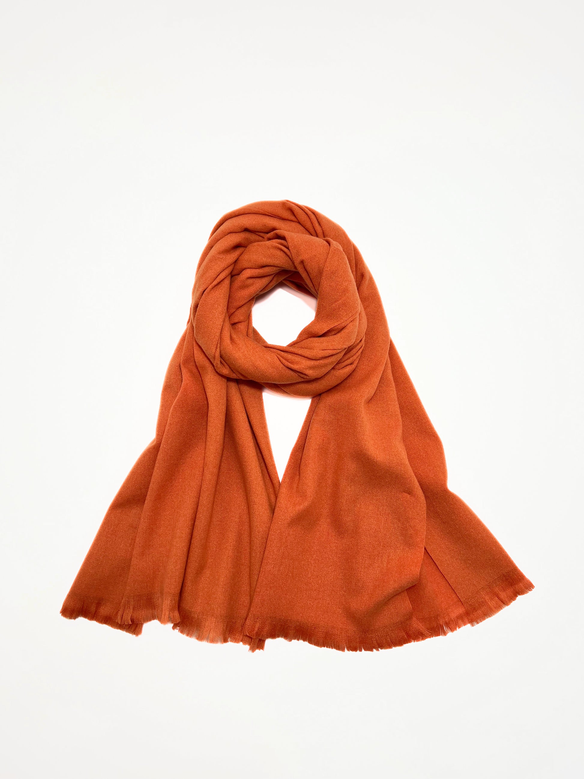 Sciarpa In Misto Cashmere E Lana Aranciato