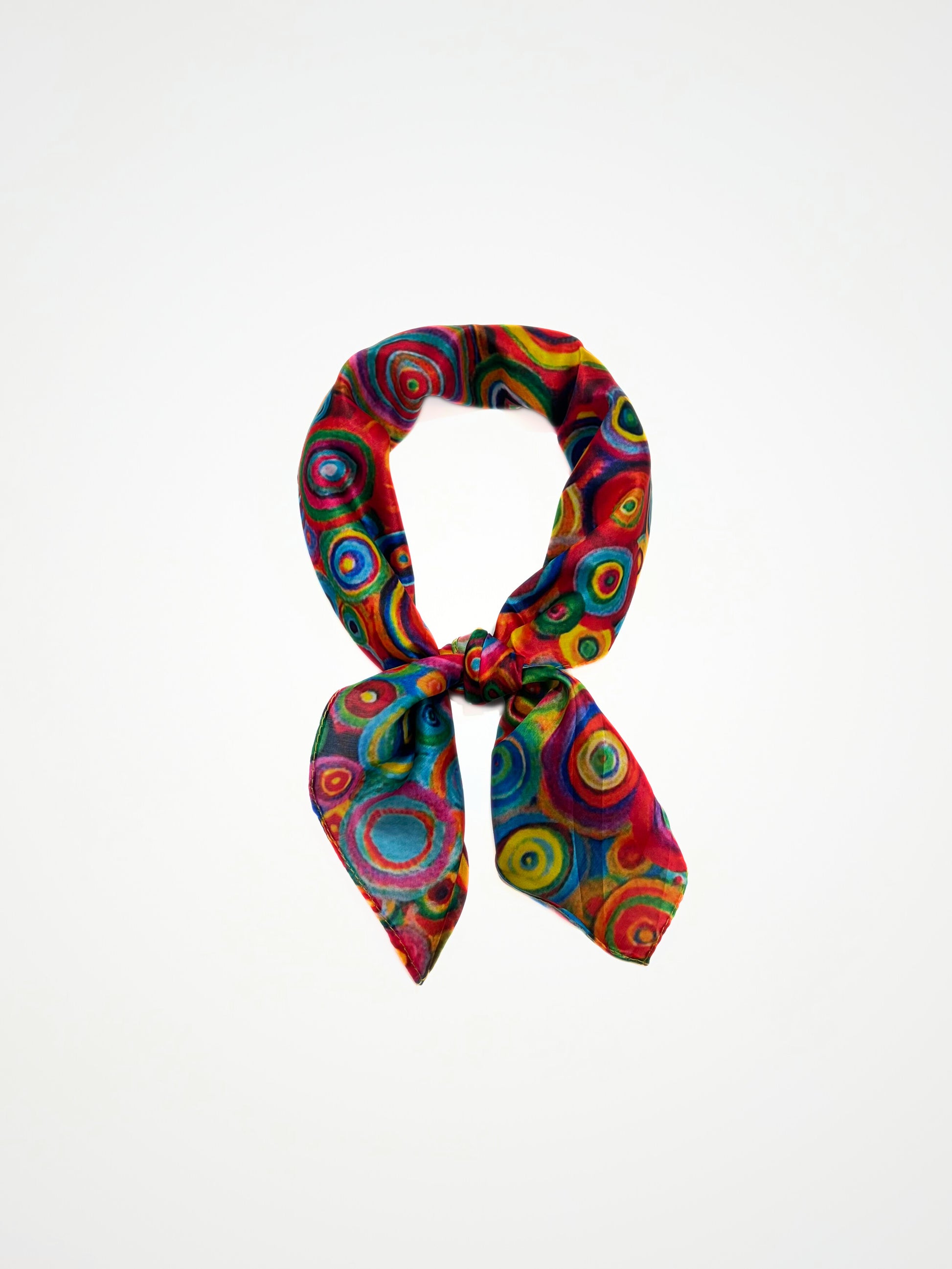 Foulard Stampato Misto Seta Rosso, Printed Silk Blend Square Foulard Red