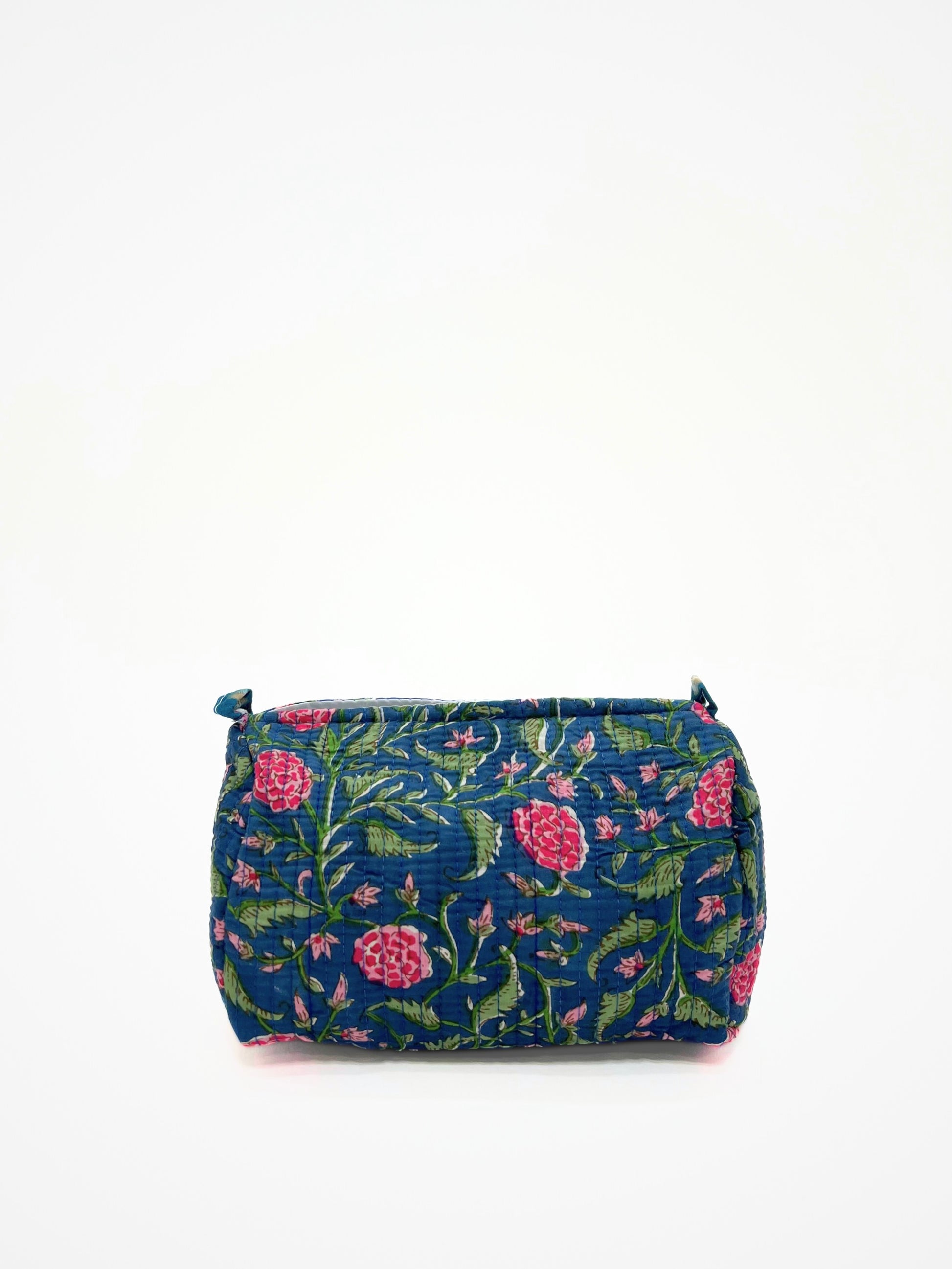 Beauty Case In Cotone Stampato Bluette, Printed Cotton Bluette Beauty Case