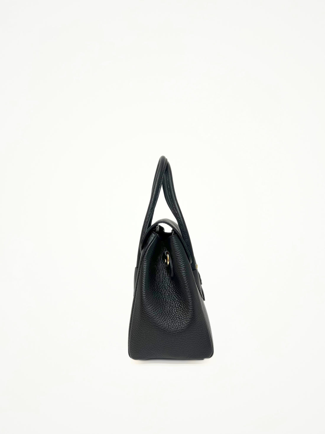 Borsa A Mano In Pelle Nero, Top Handle Bag In Leather Black