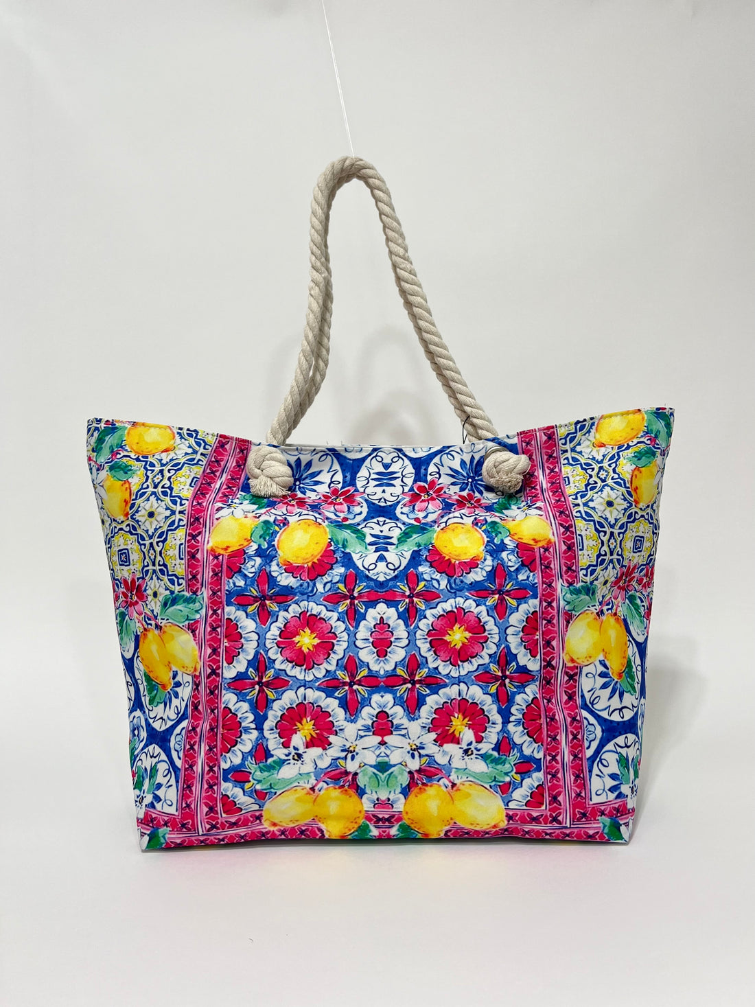 Borsa Tote Estiva Con Stampa All-Over, Printed Summer Tote Bag Magenta