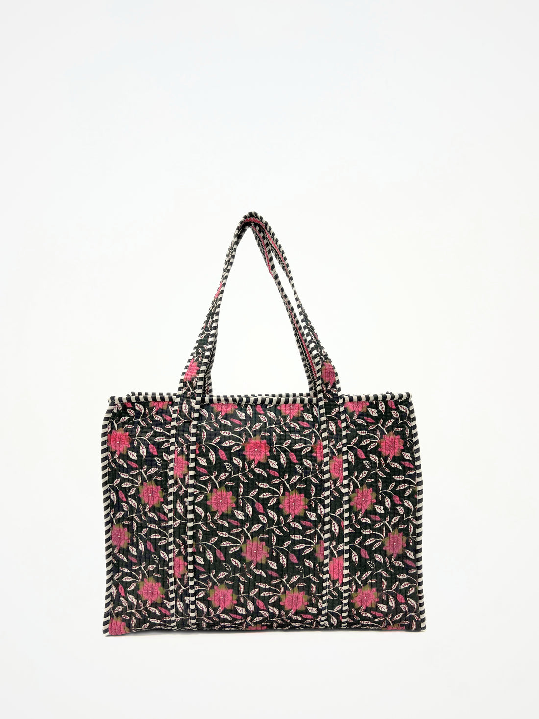 Borsa Tote Stampata Cotone Moka, Printed Cotton Tote Bag Moka