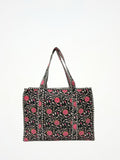 Borsa Tote Stampata Cotone Moka, Printed Cotton Tote Bag Moka