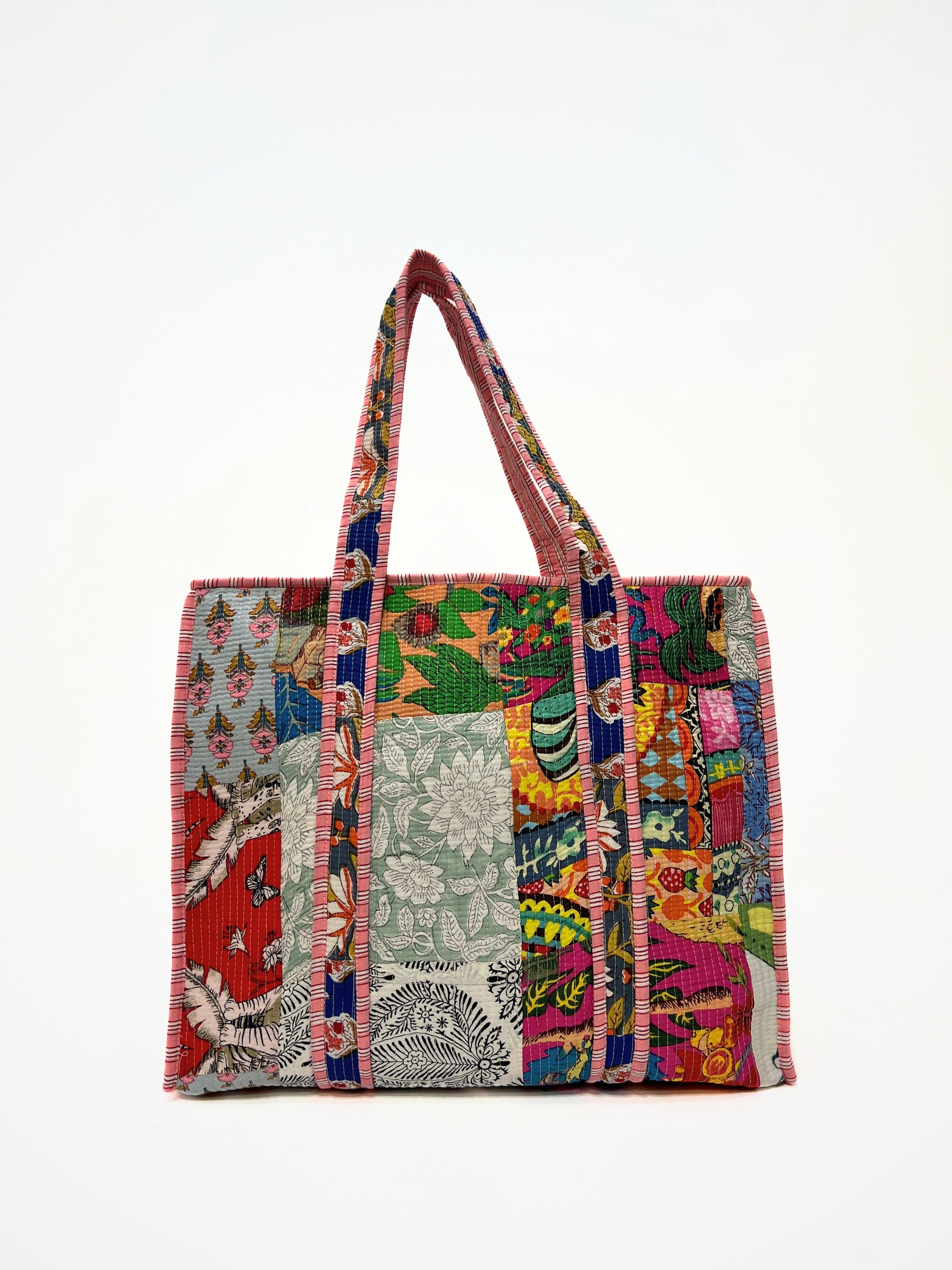 Borsa Tote Patchwork Cotone, Patchwork Cotton Tote Bag