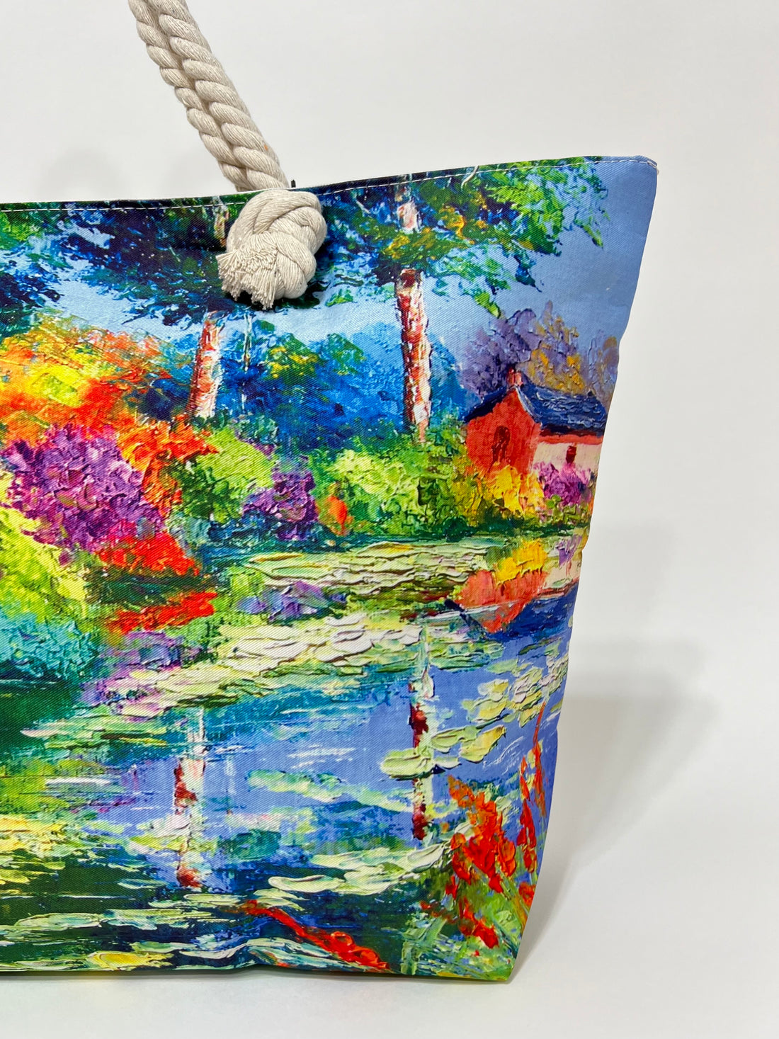 Borsa Tote Estiva Con Stampa All-Over Colorata, Multi-colored Summer Tote Bag