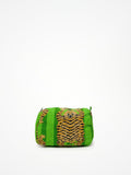 Beauty Case Cotone Verde Tigri, Green Cotton Beauty Case Tiger Print