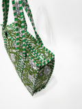 Borsa Tote Stampata Cotone Verde, Printed Cotton Tote Bag Green