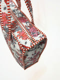 Borsa Tote Stampata Cotone Rosso, Printed Cotton Tote Bag Red