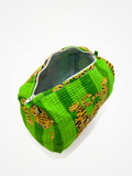 Beauty Case Cotone Verde Tigri, Green Cotton Beauty Case Tiger Print