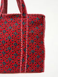 Borsa Tote Stampata Cotone Rosso, Printed Cotton Tote Bag Red